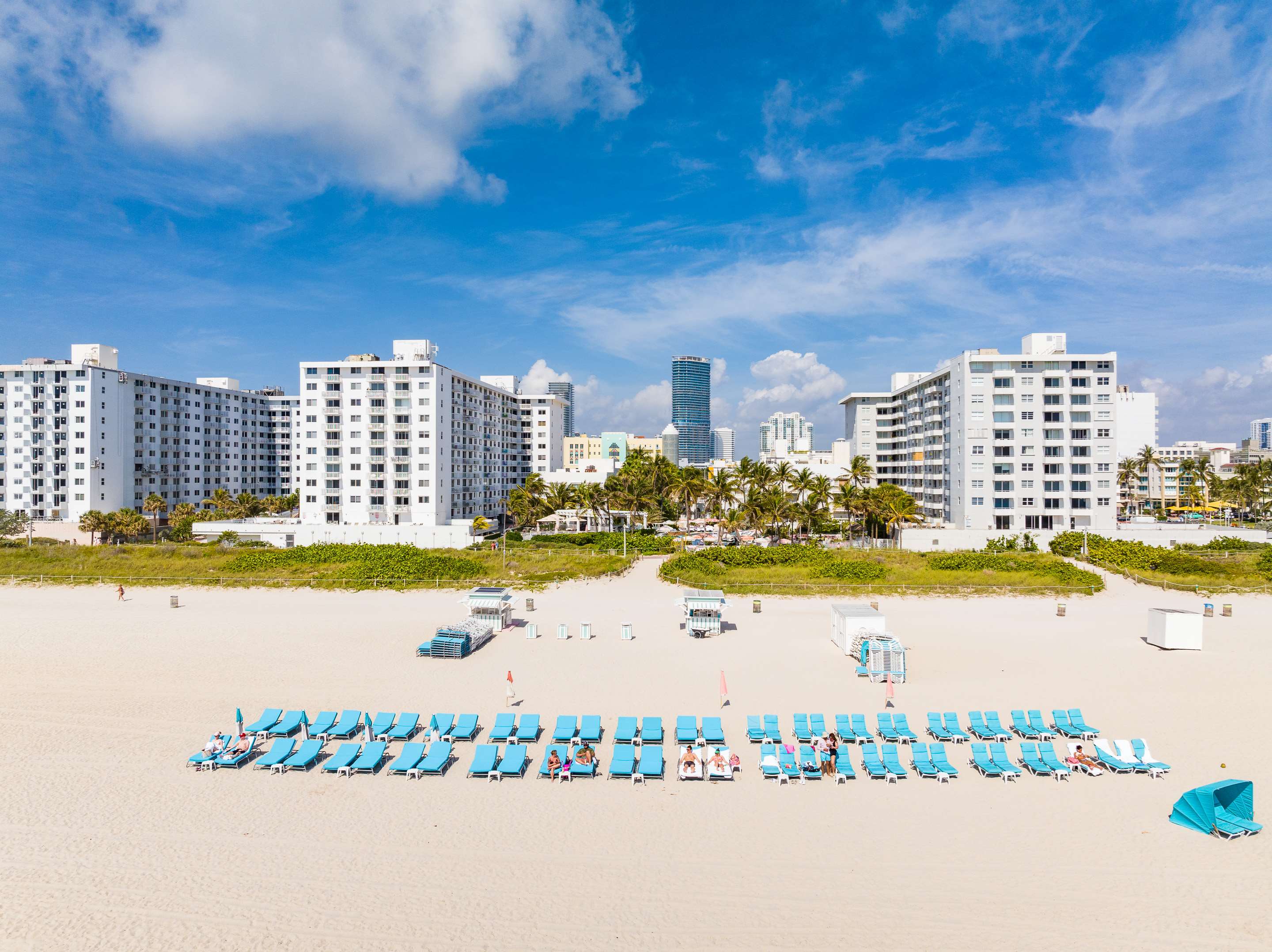 Beach and Beach Chairs at The Savoy Hotel and Beach Club