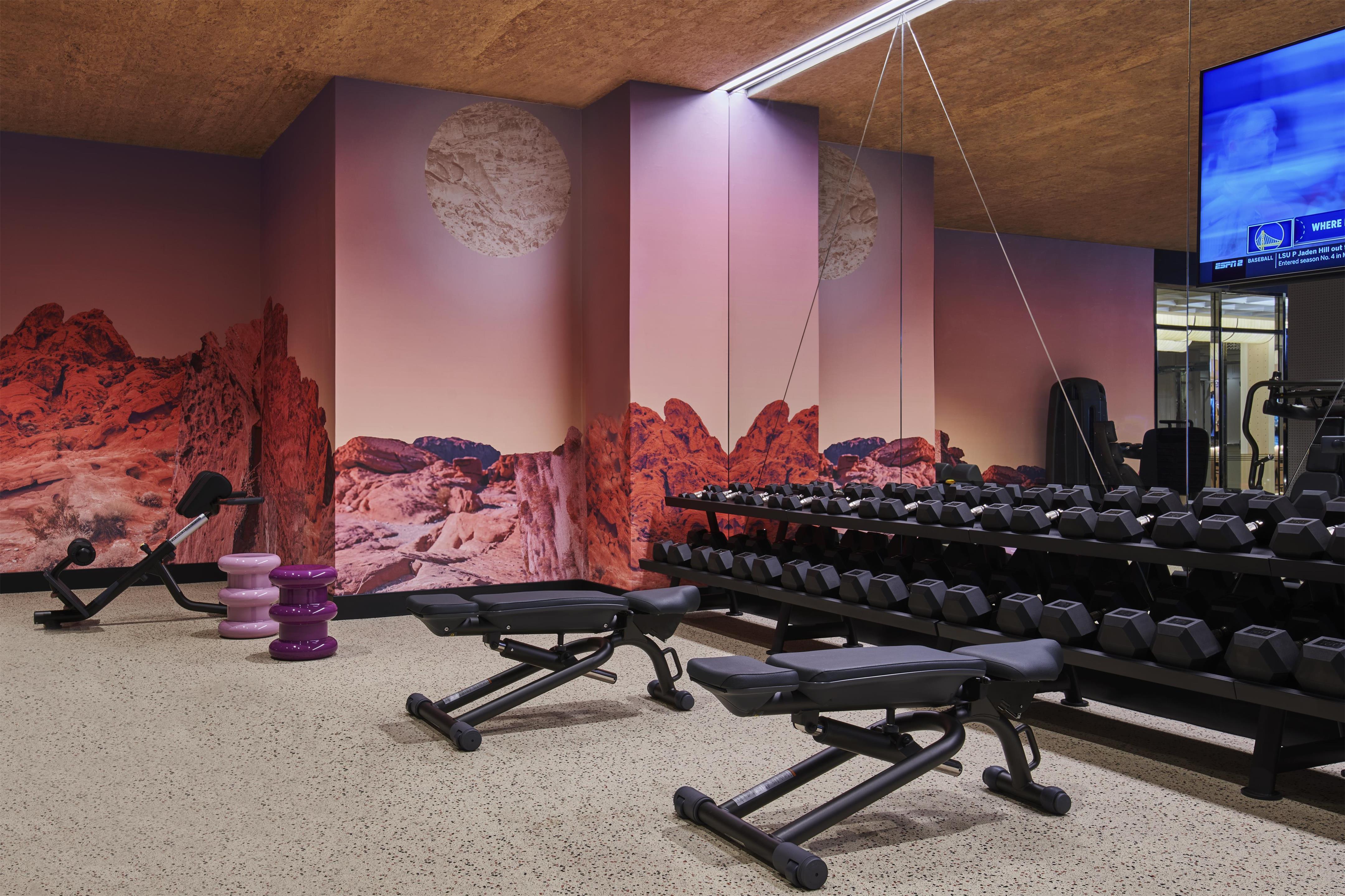 Health club fitness center gym | Virgin Hotel Las Vegas, Curio Collection by Hilton