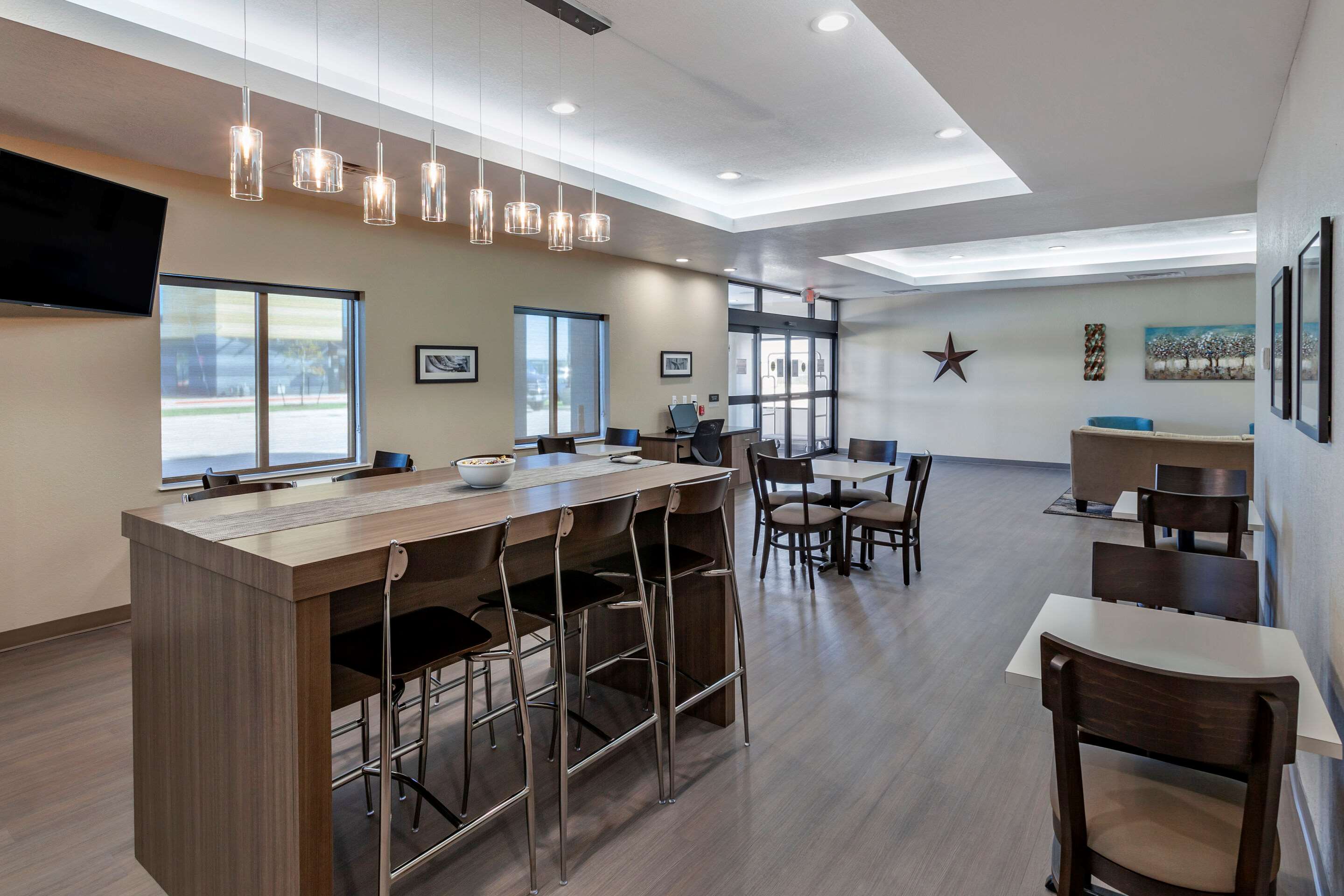 Enjoy breakfast in this seating area