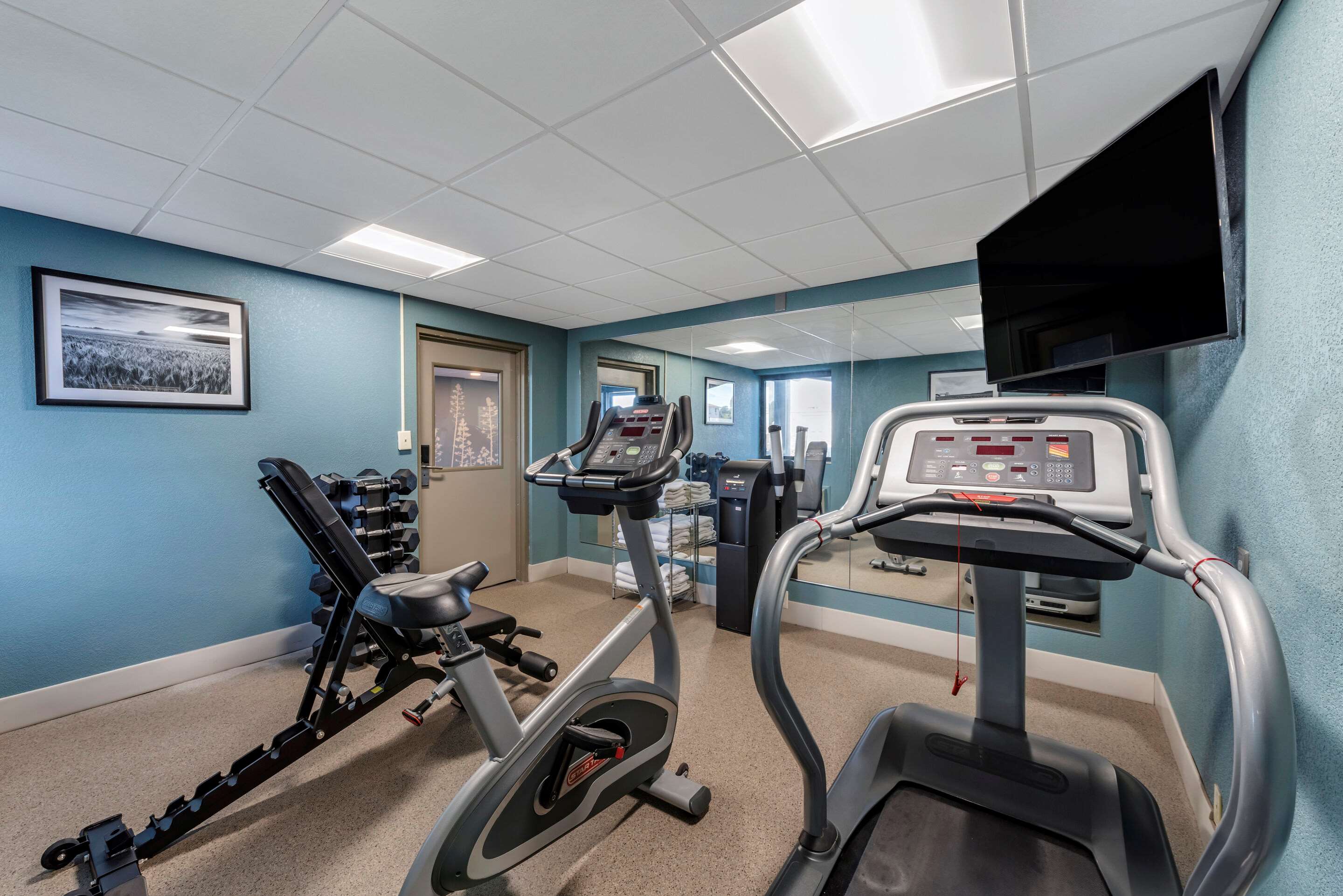 Exercise room with cardio equipment | Sleep Inn Terre Haute University Area