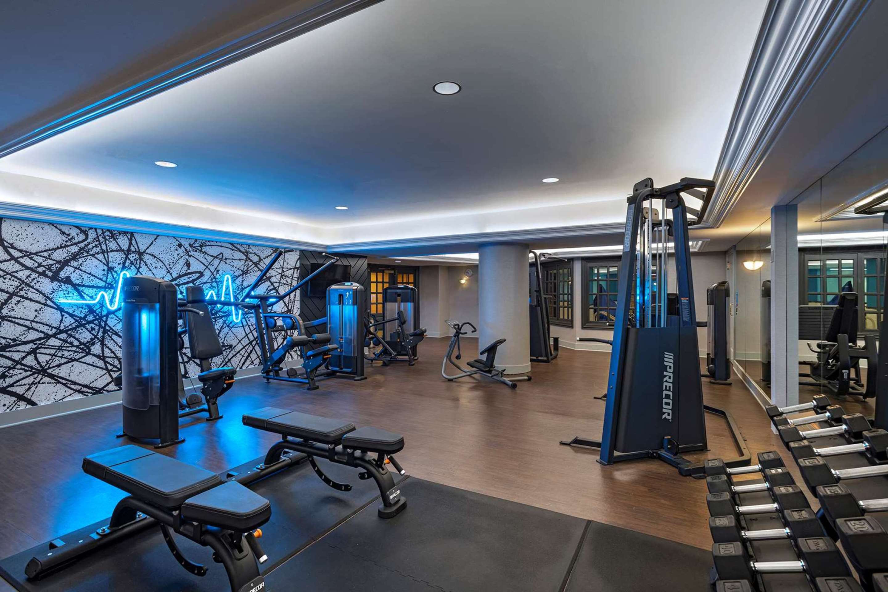 Fitness Center- Wellness with a downtown view. | The Stephen F Austin Royal Sonesta Hotel