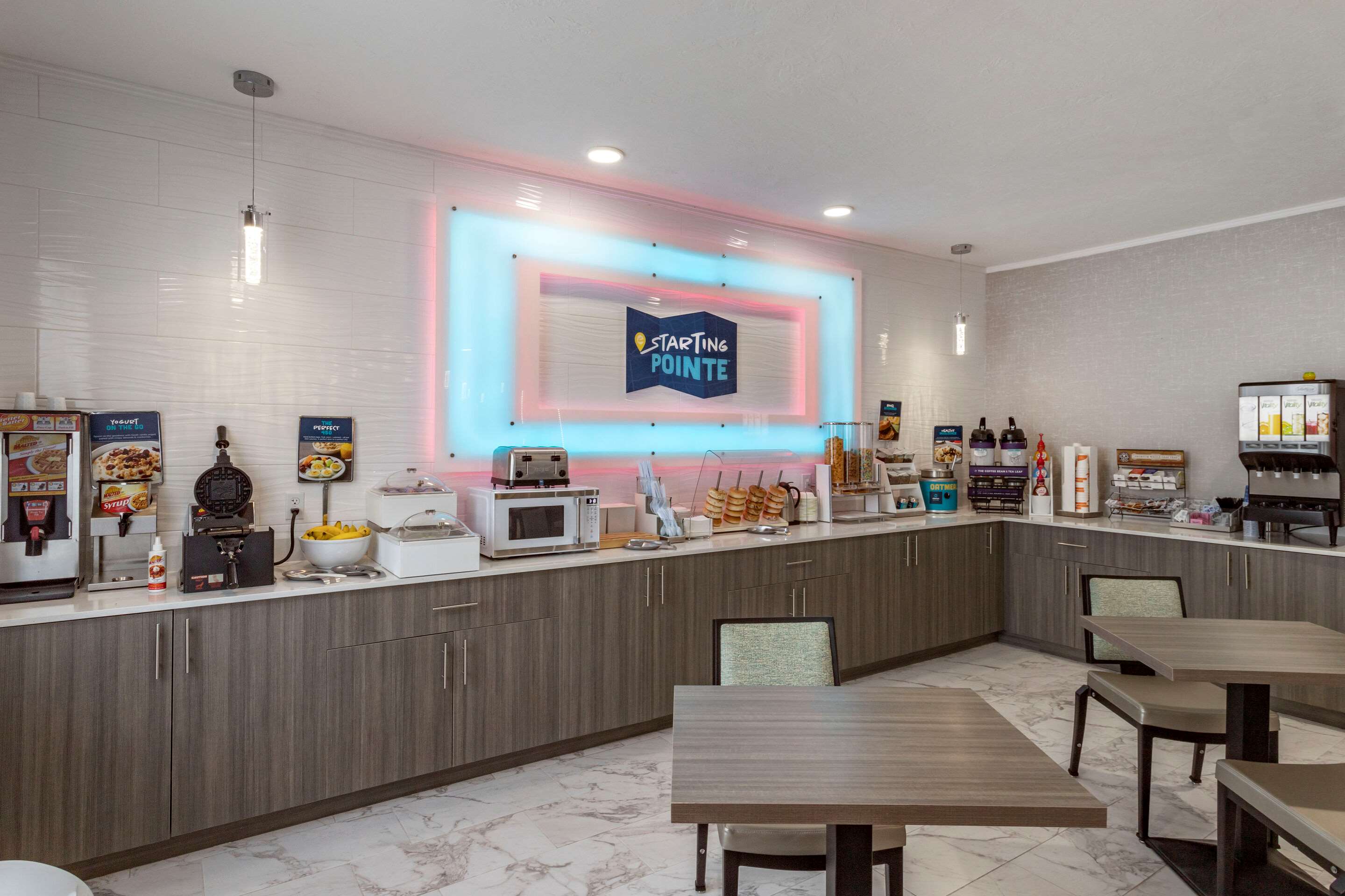 Enjoy breakfast in this seating area