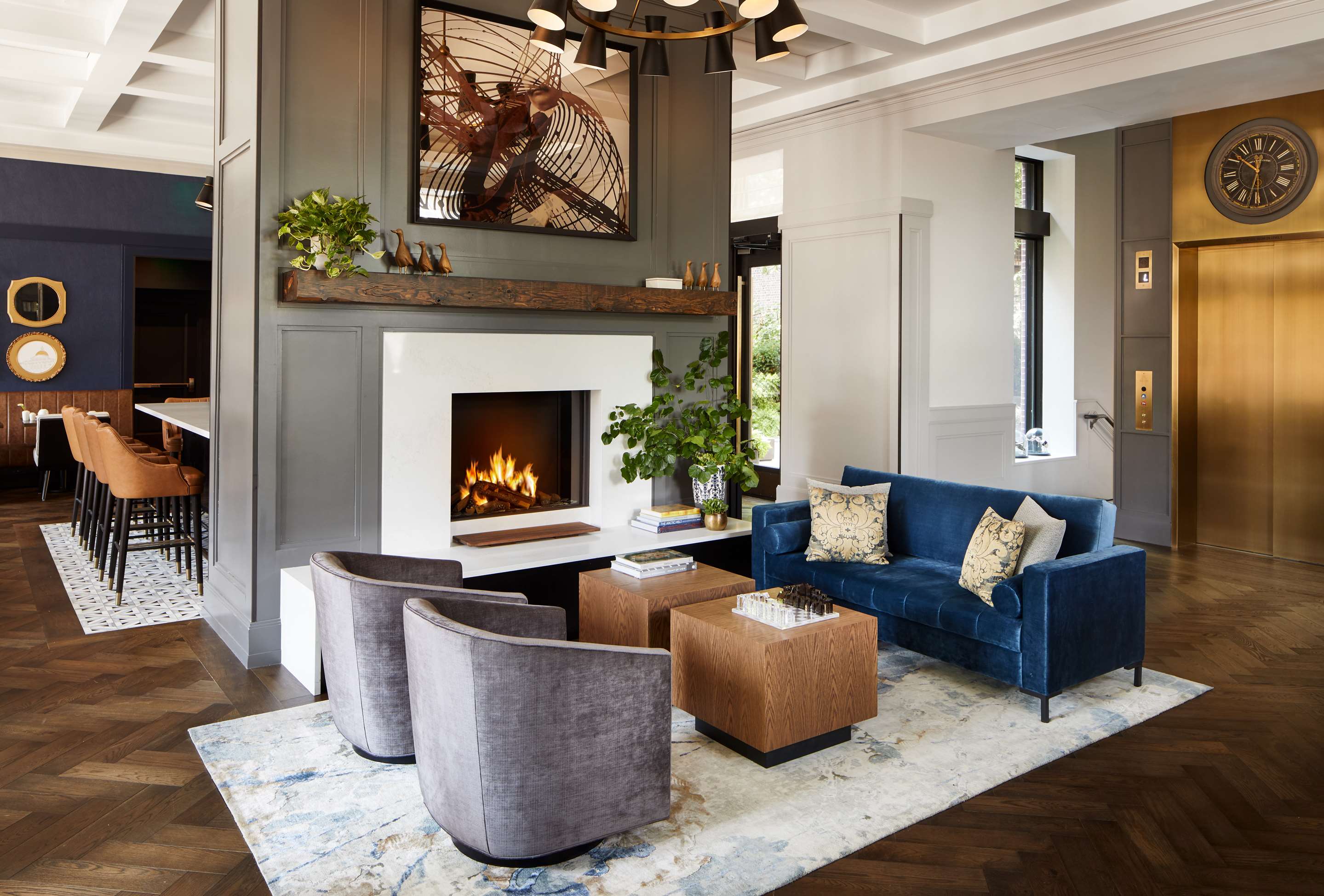 The Whitney Lobby Seating Area | The Whitney Hotel