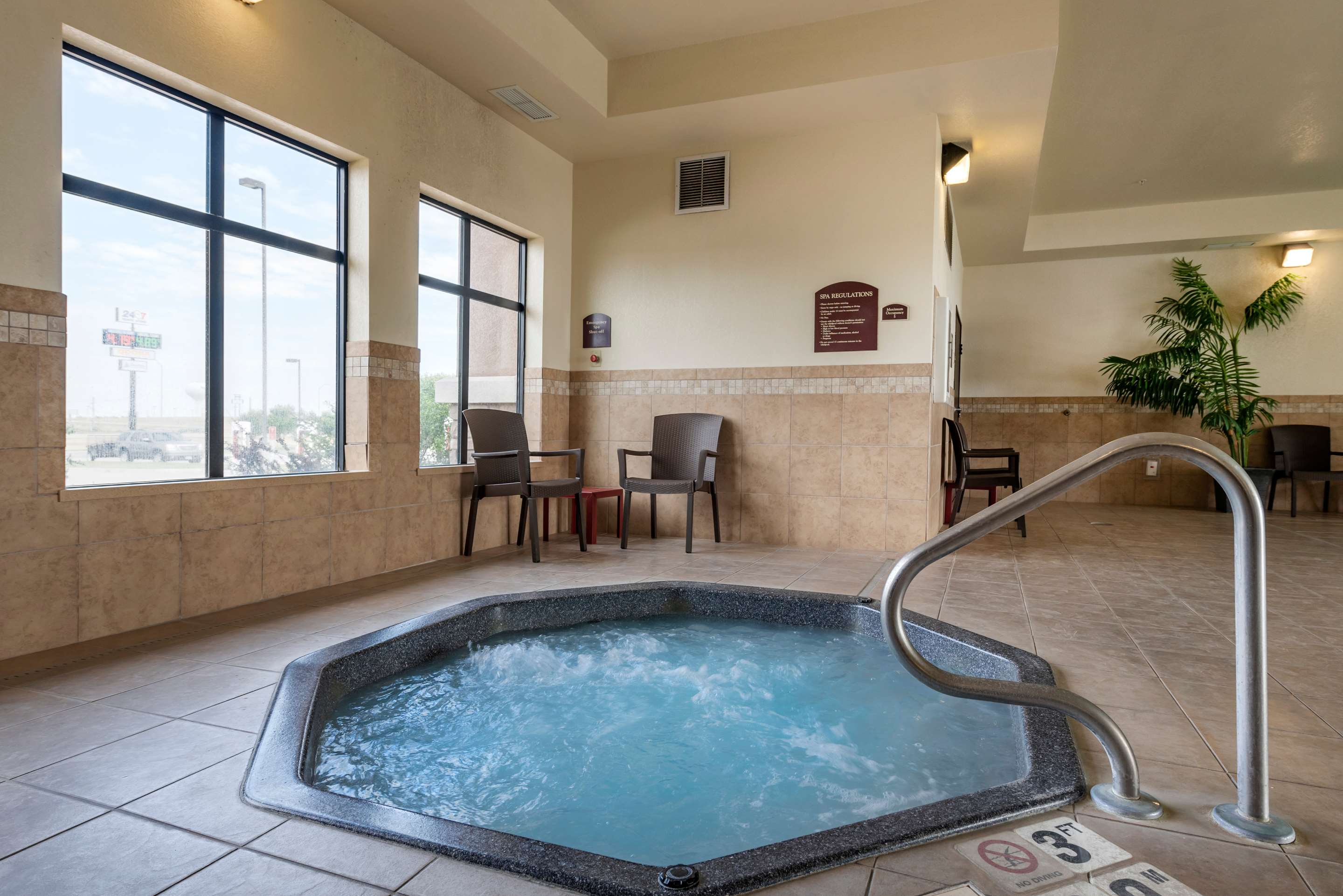 Indoor pool with hot tub