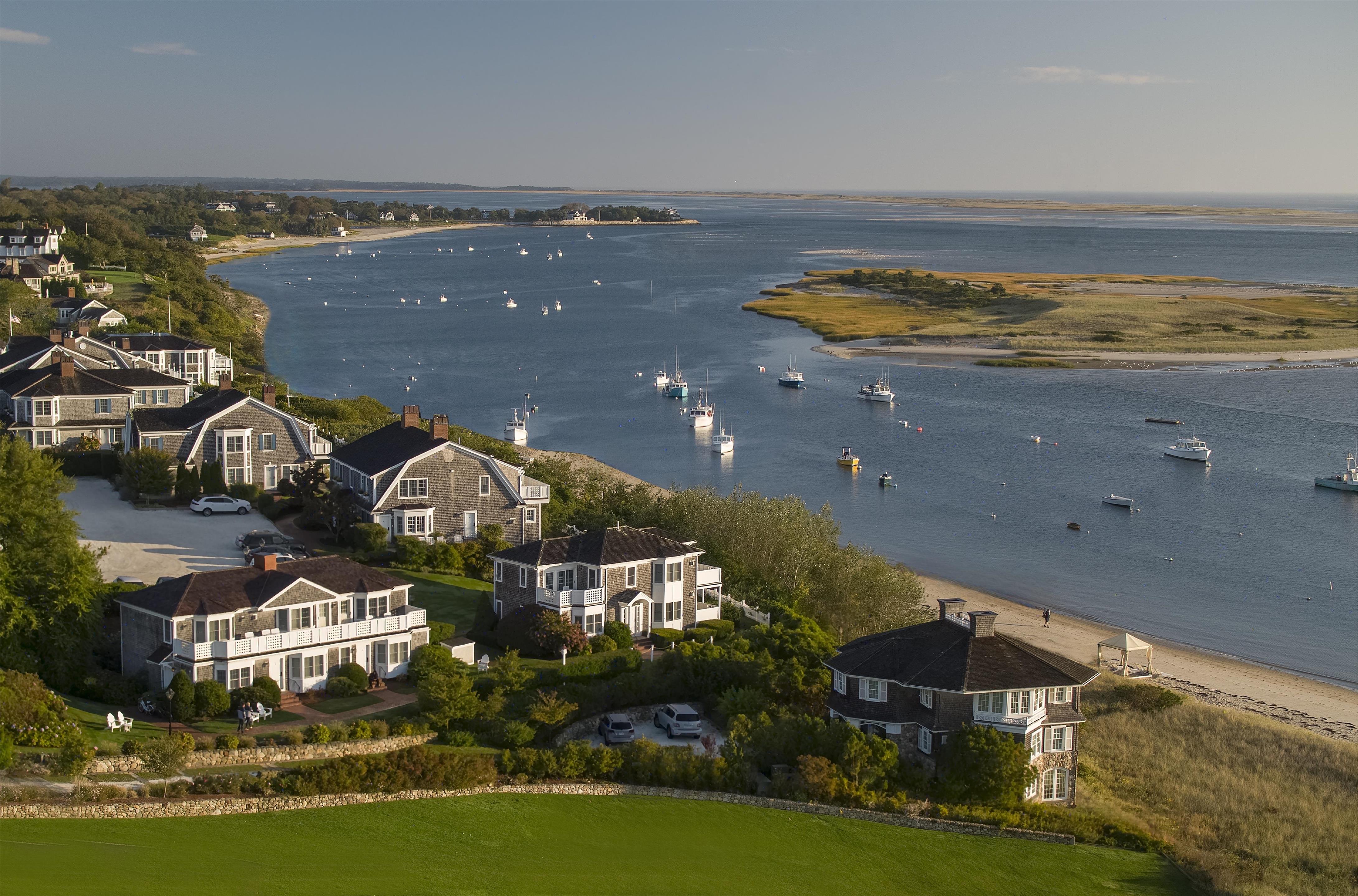 Aerial Octagon Cottages with Harbor | Chatham Bars Inn
