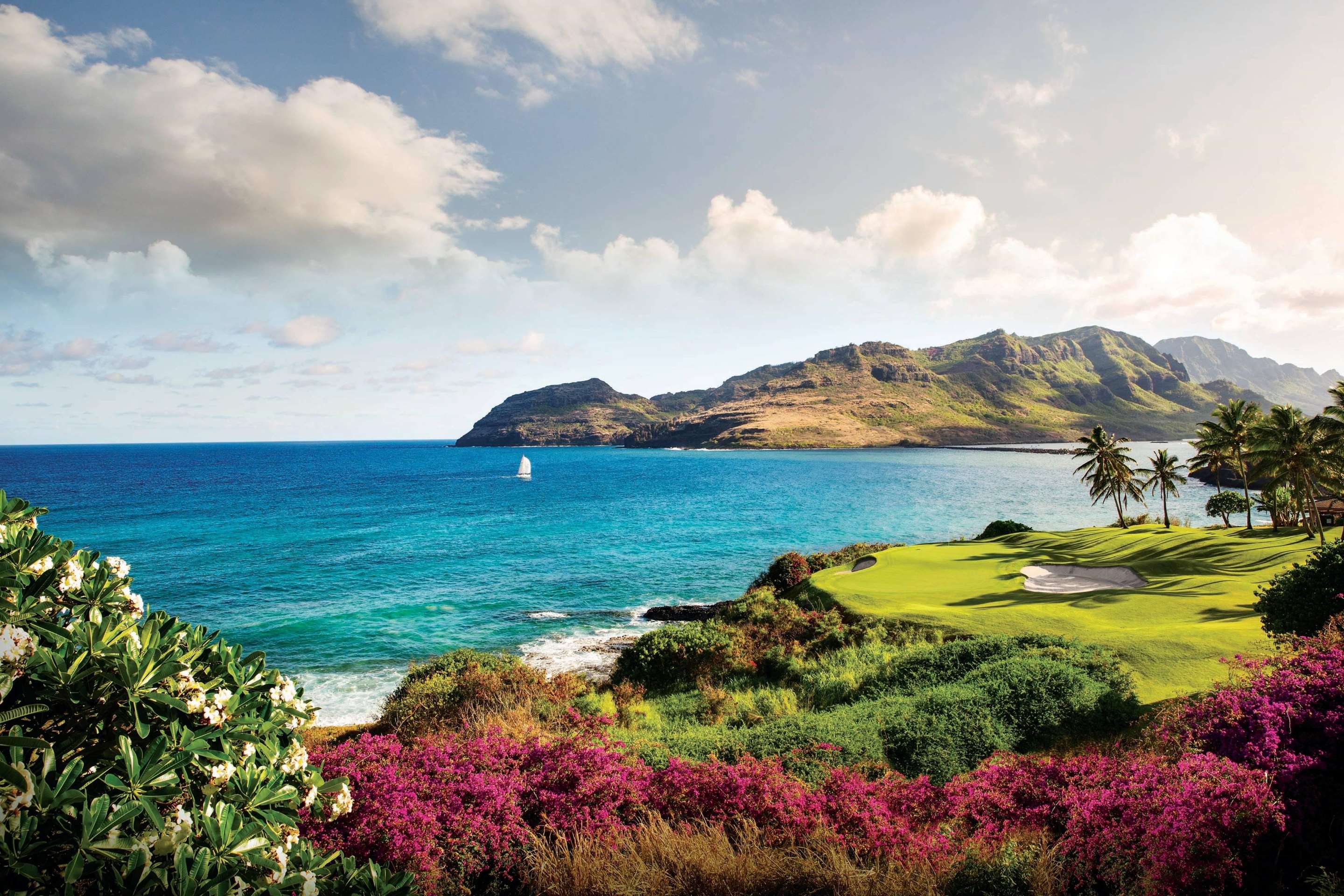 Ocean golf course at Hokuala 14th hole