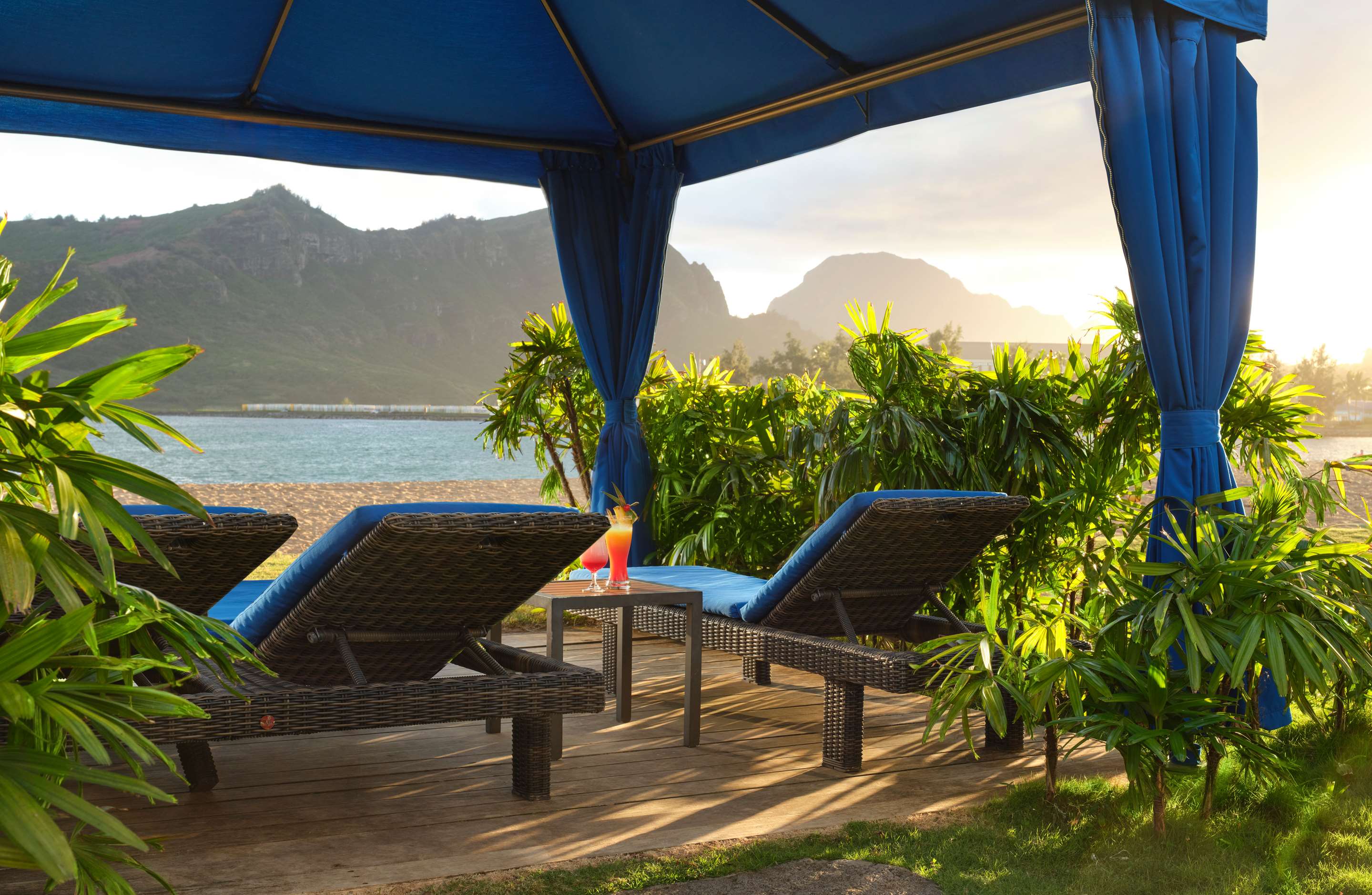 TRS Kauai Amenity Outdoor Beachfront Cabana | The Royal Sonesta Kaua'i Resort Lihue
