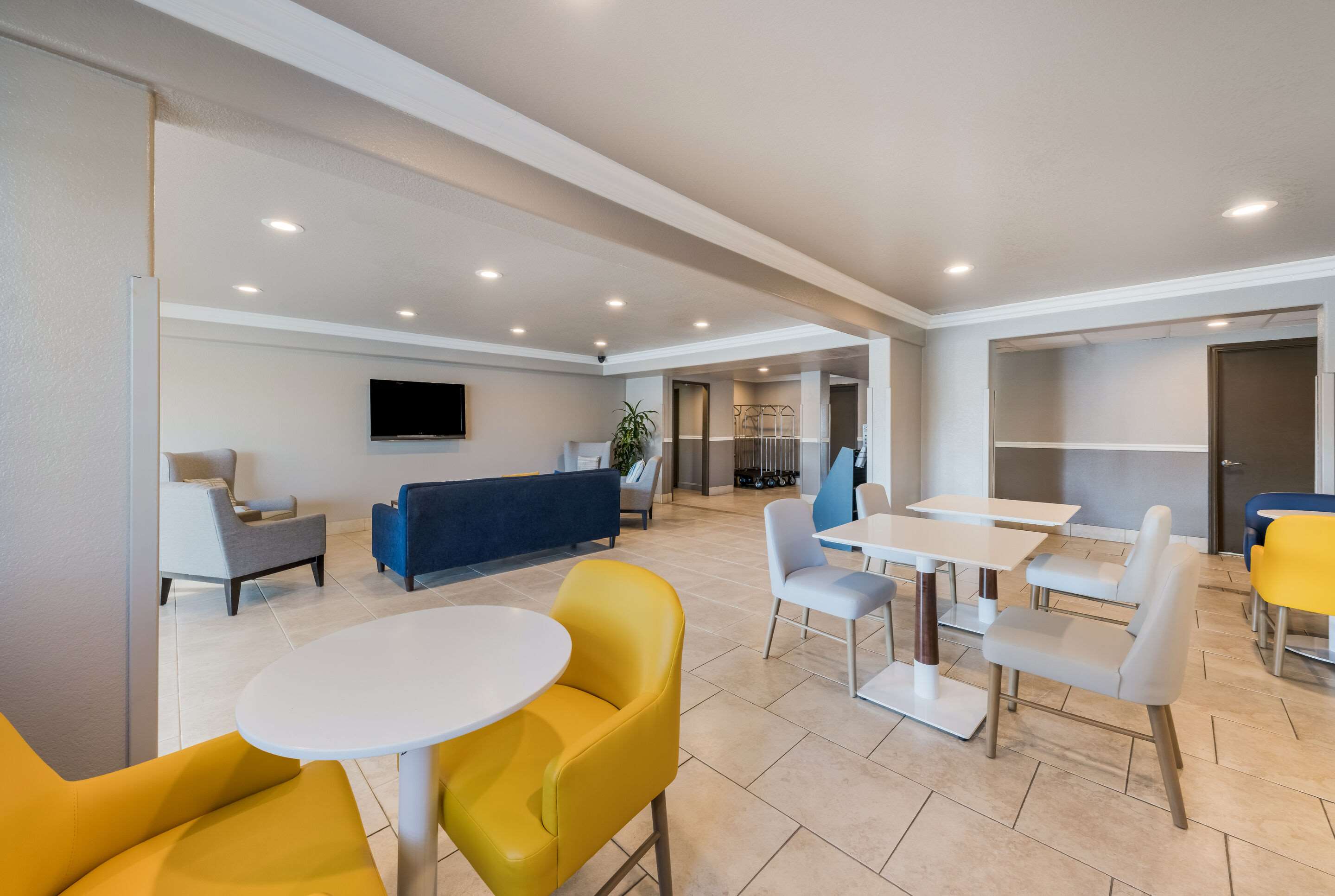 Enjoy breakfast in this seating area
