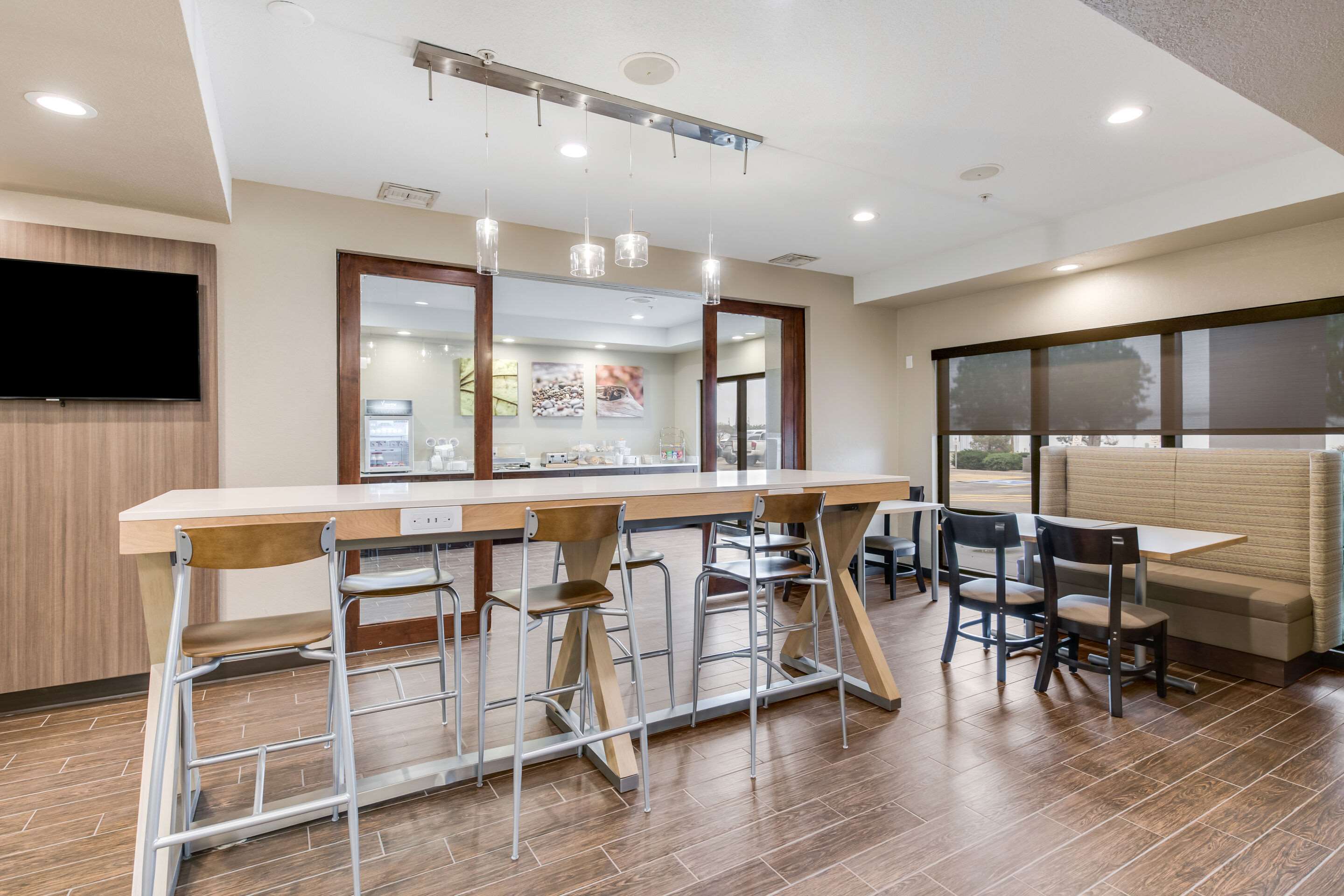 Enjoy breakfast in this seating area