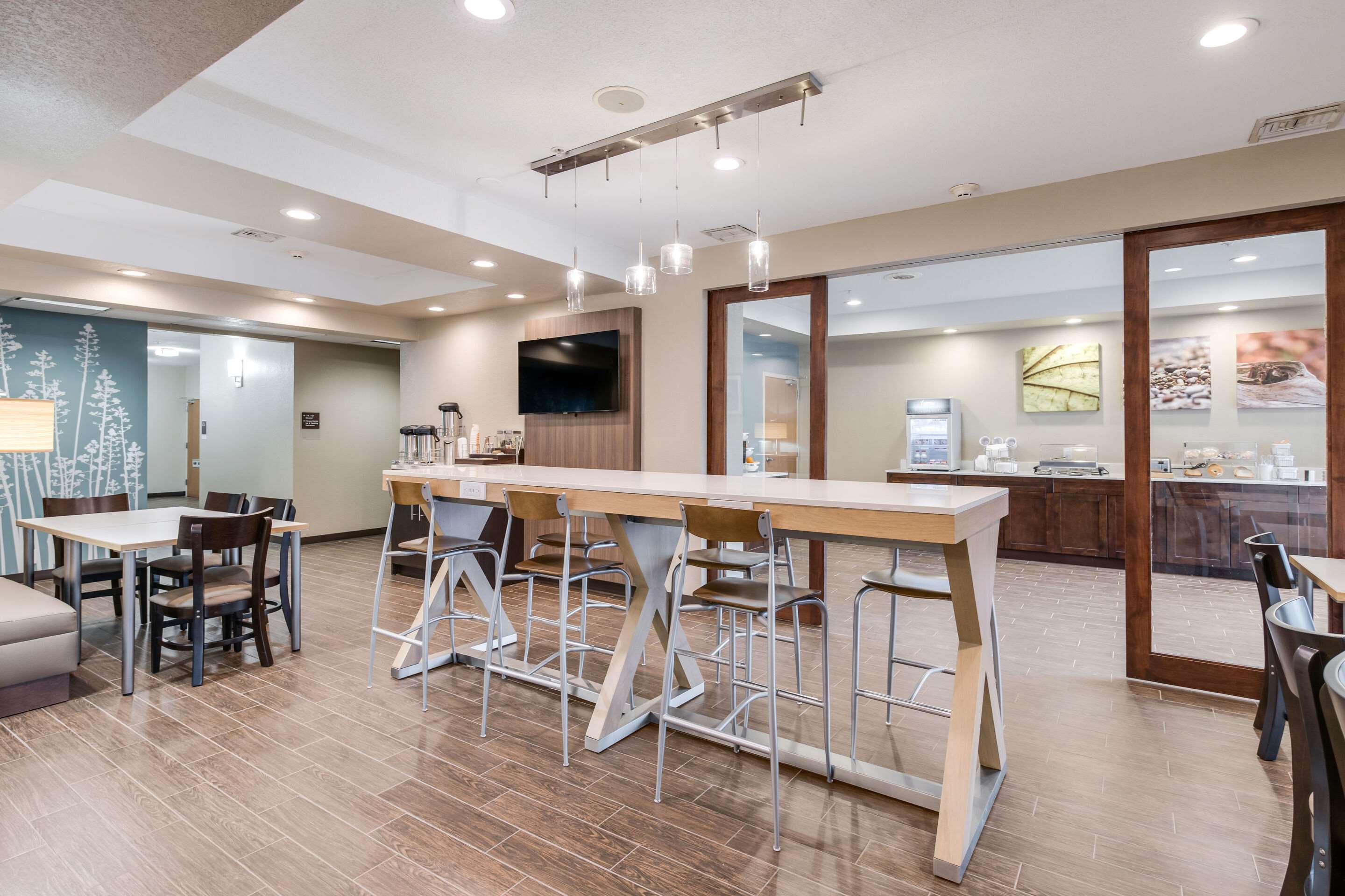 Enjoy breakfast in this seating area