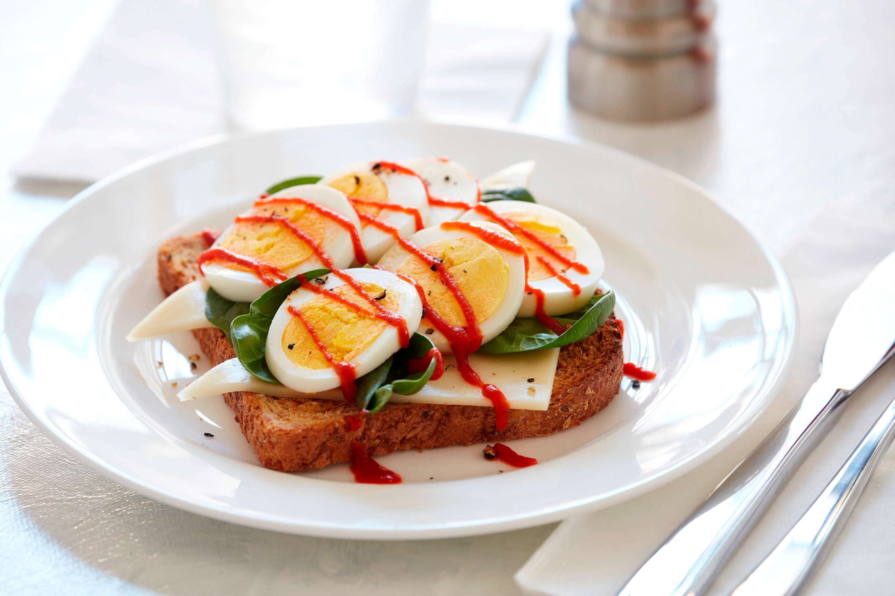 Complimentary breakfast toast hard cooked egg | Sonesta ES Suites Allentown Bethlehem Airport