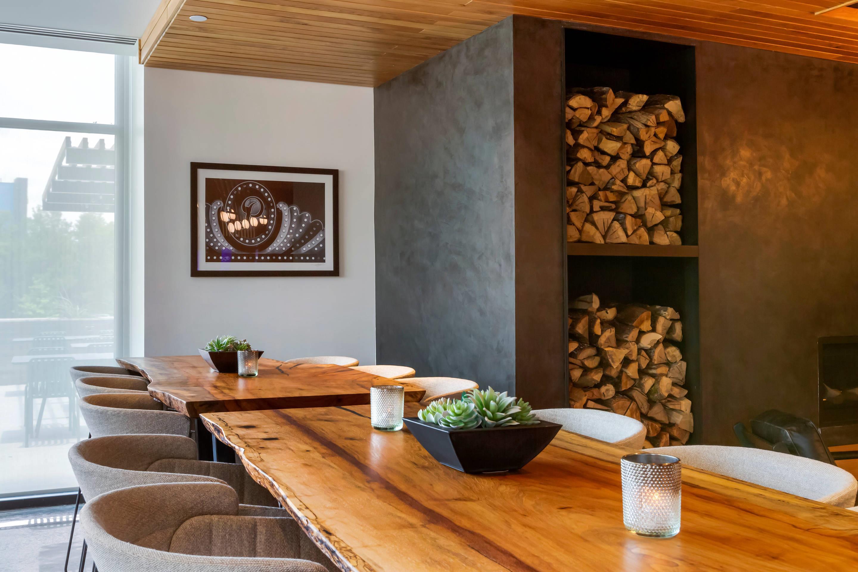 Enjoy breakfast in this seating area
