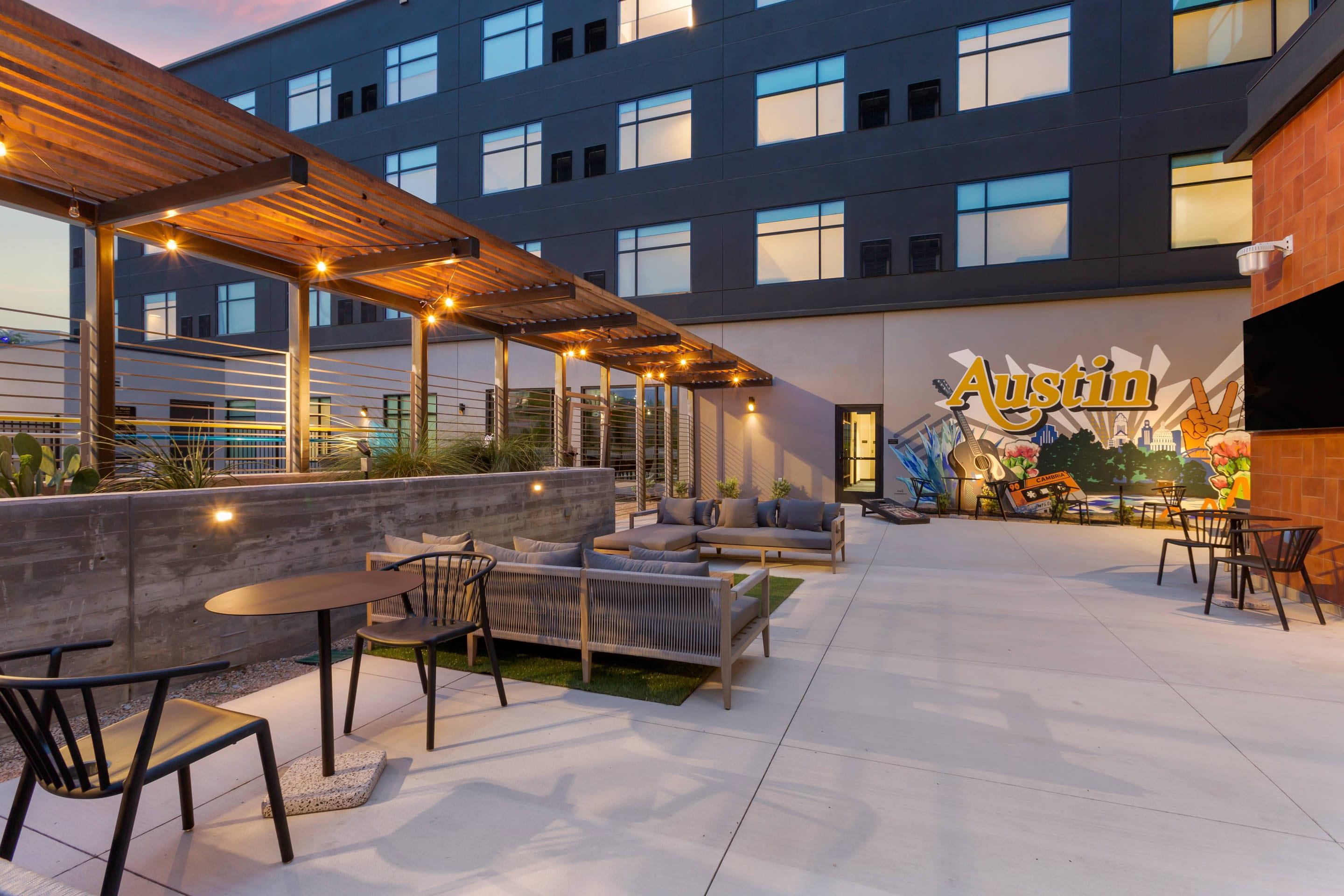 Hotel at night | Cambria Hotel Austin Airport