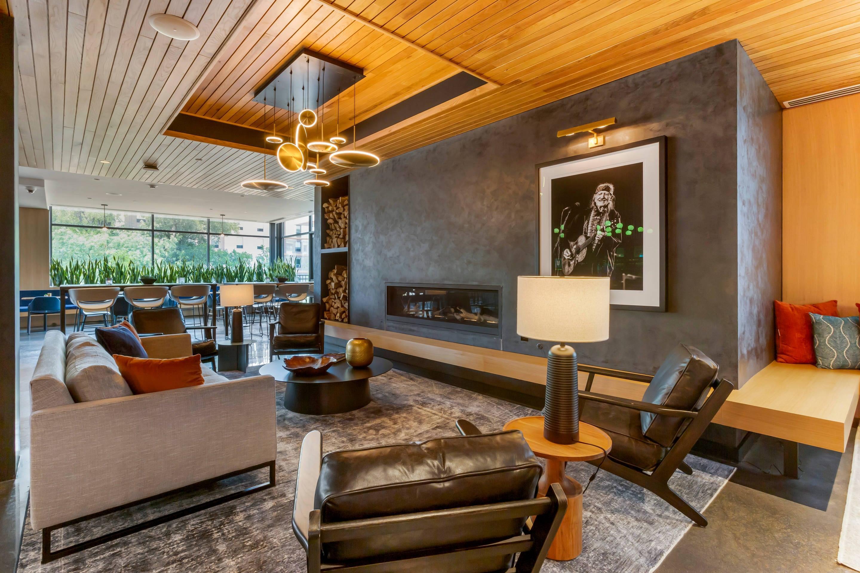 Spacious lobby with sitting area