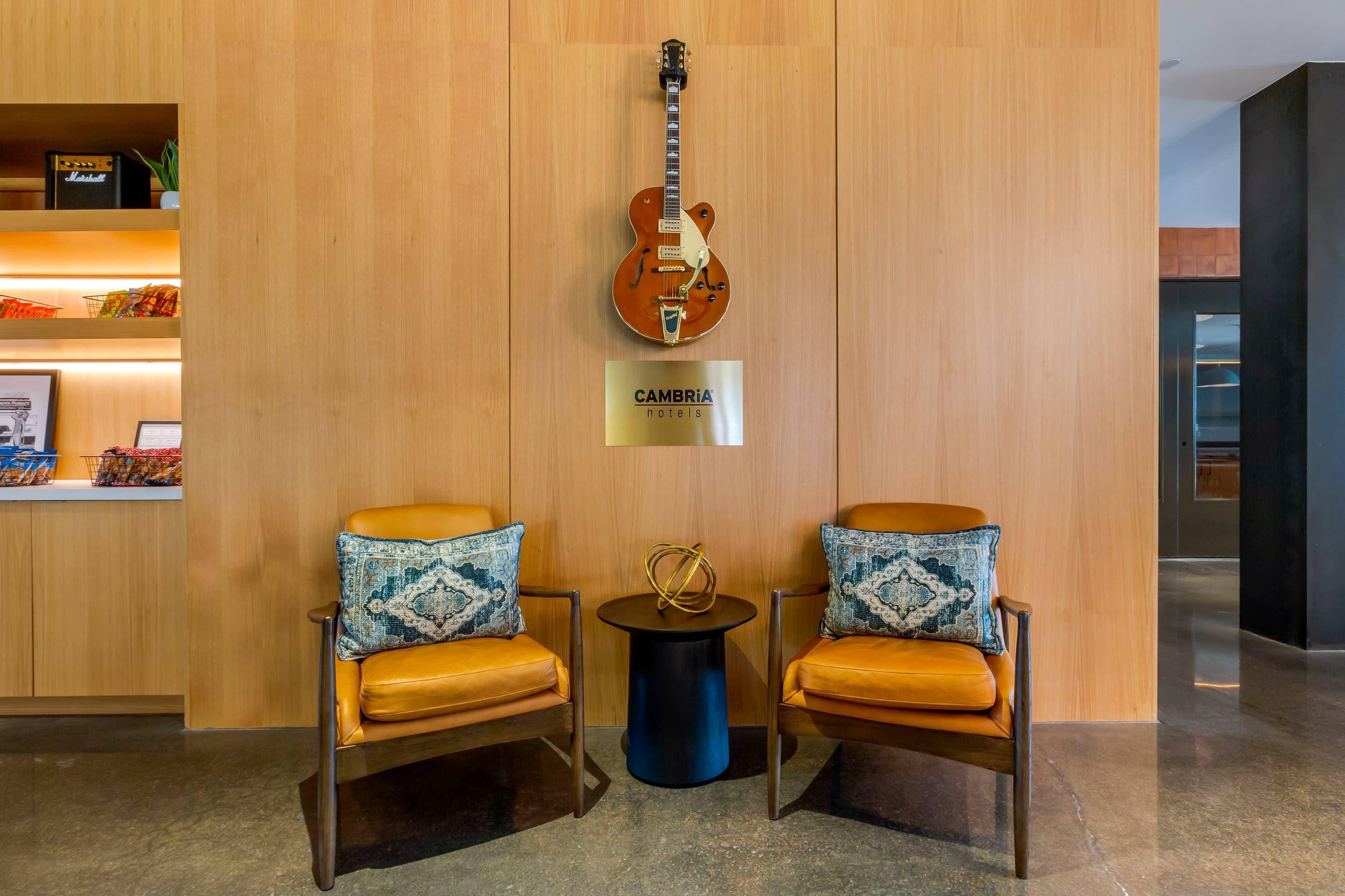 Spacious lobby with sitting area