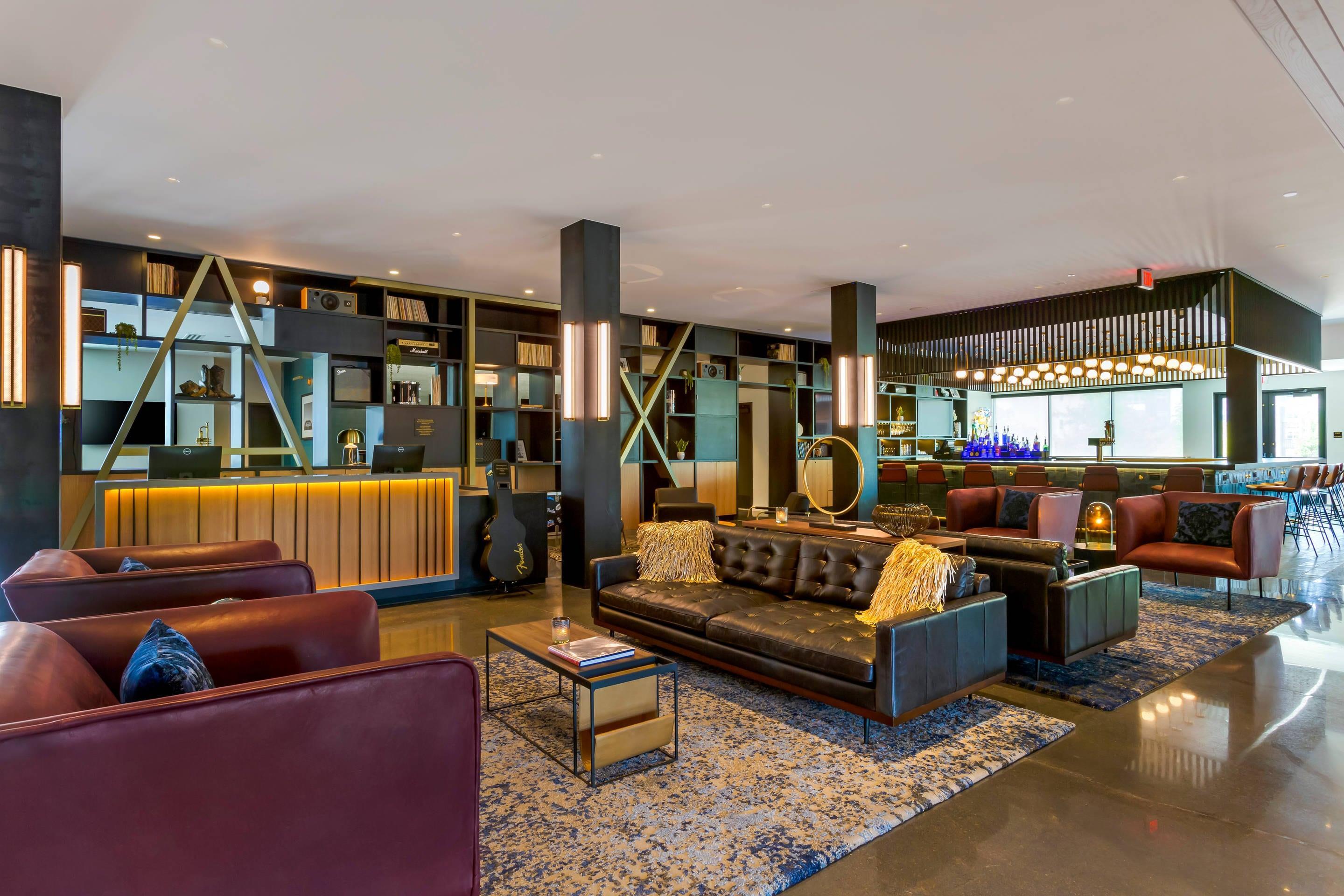 Spacious lobby with sitting area