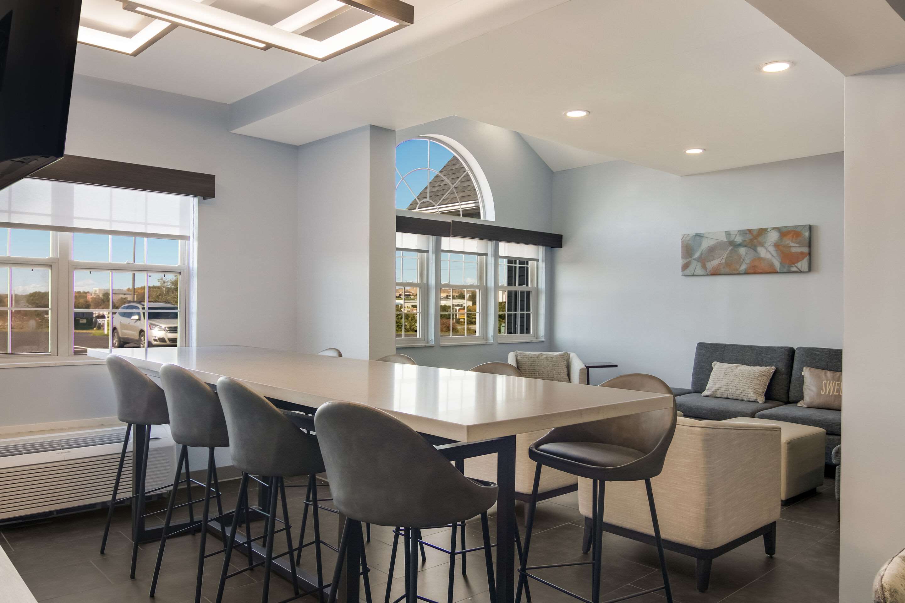 Enjoy breakfast in this seating area