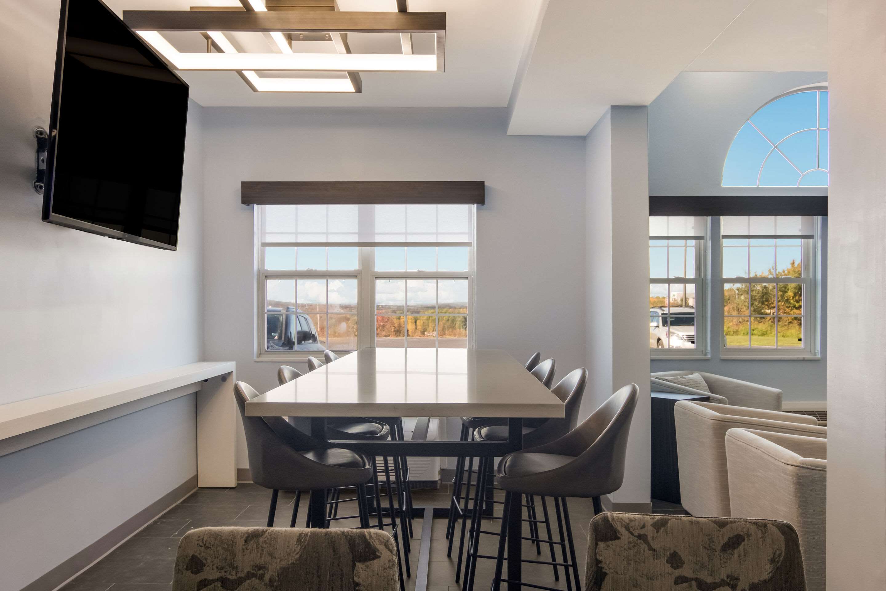 Enjoy breakfast in this seating area