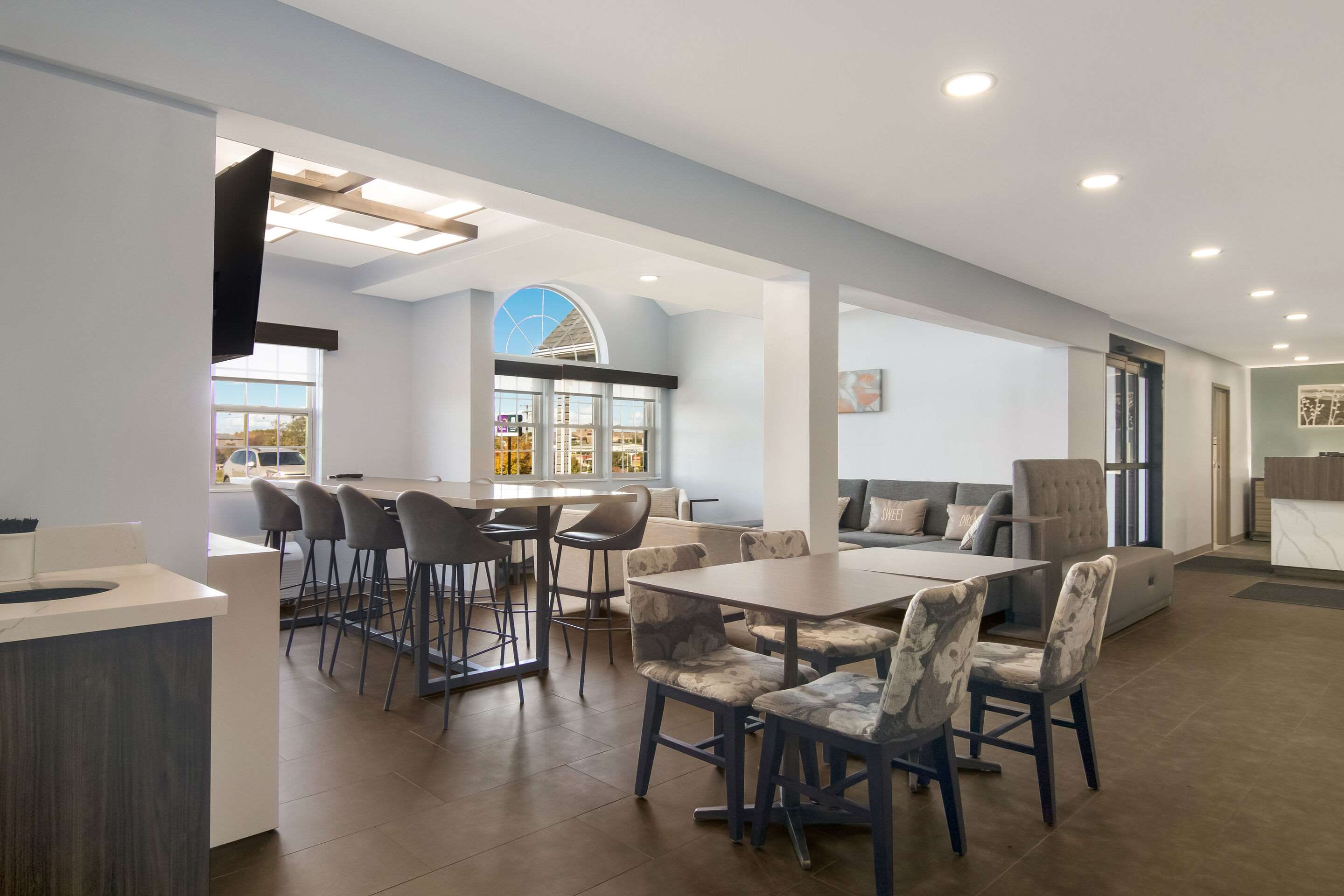 Enjoy breakfast in this seating area