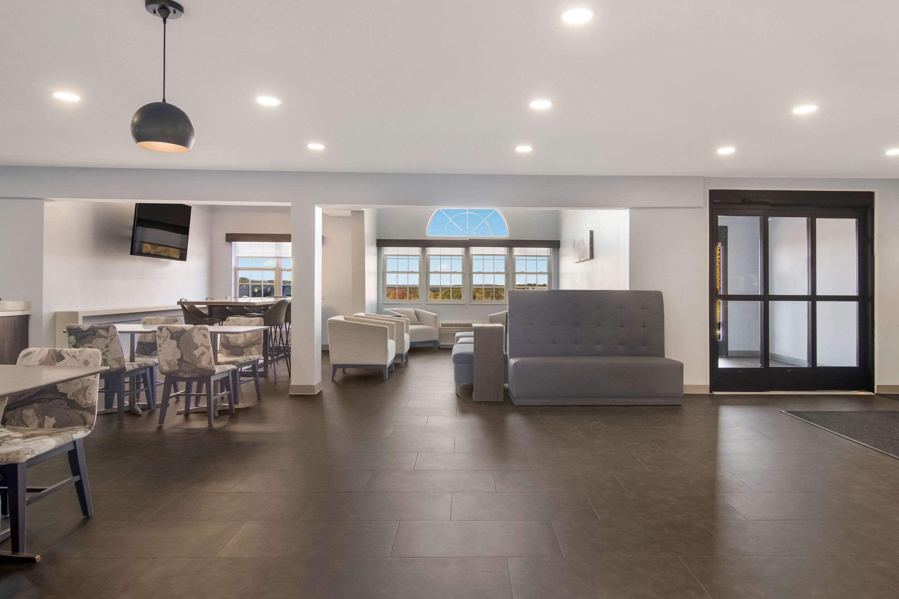 Enjoy breakfast in this seating area