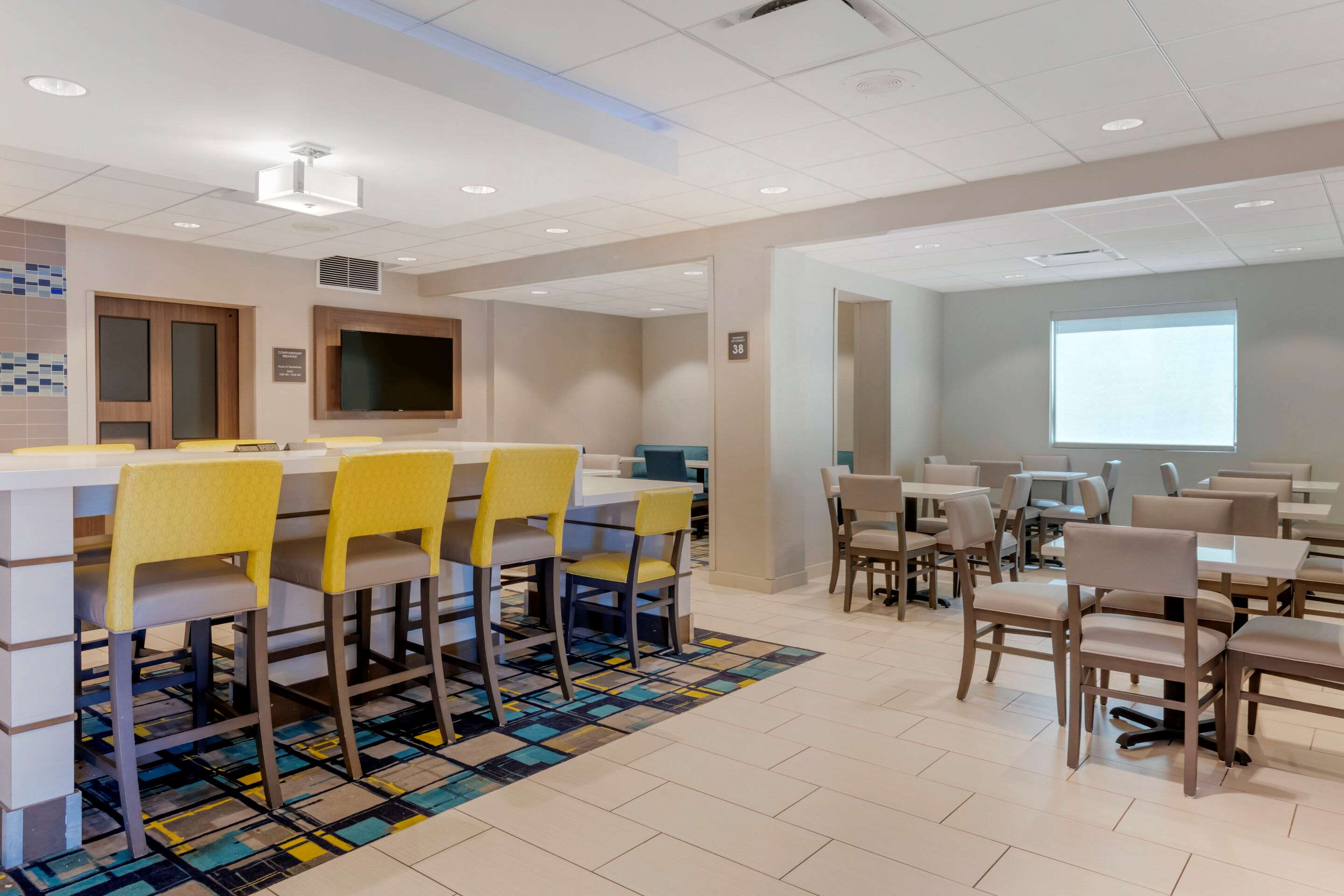Enjoy breakfast in this seating area