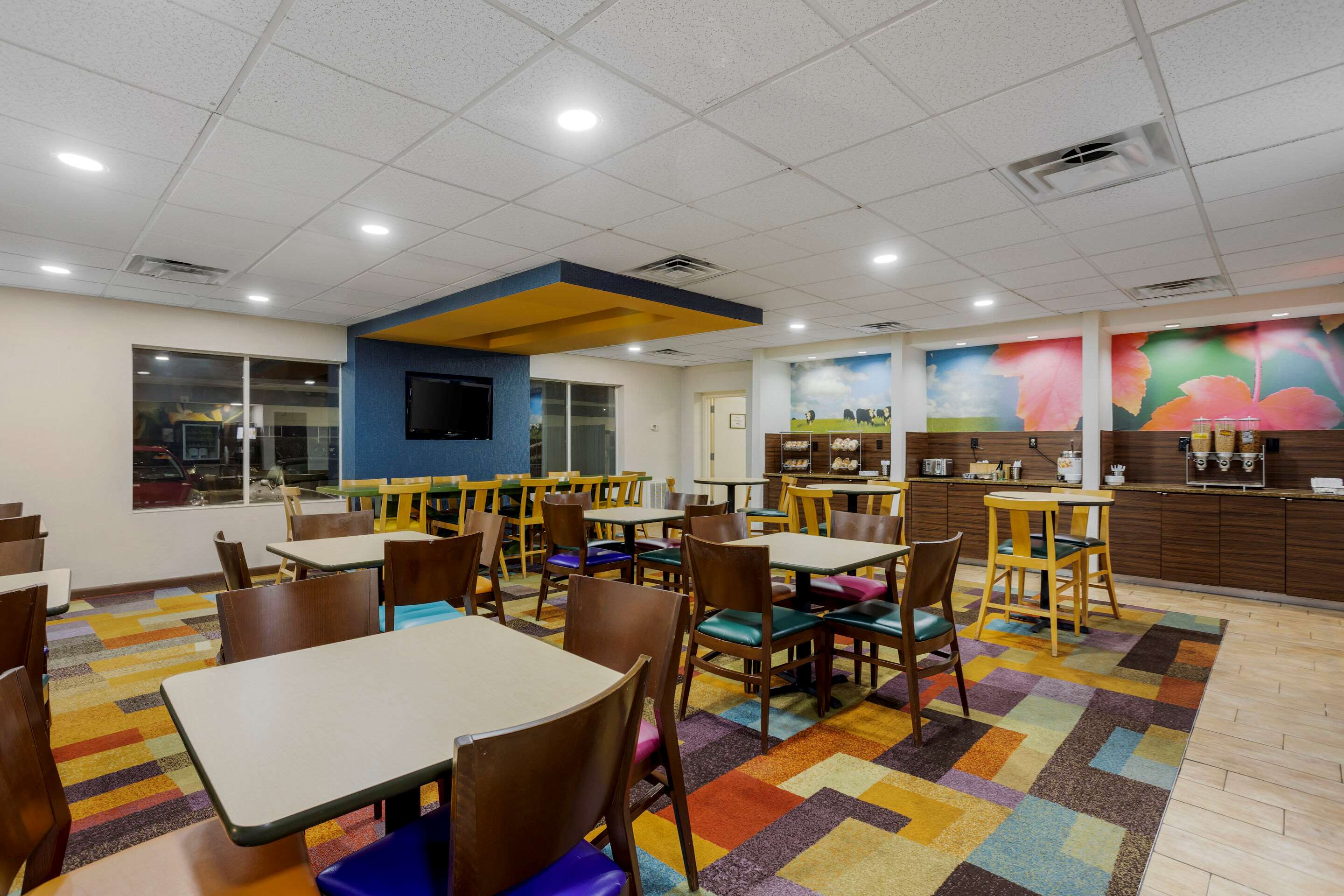 Enjoy breakfast in this seating area
