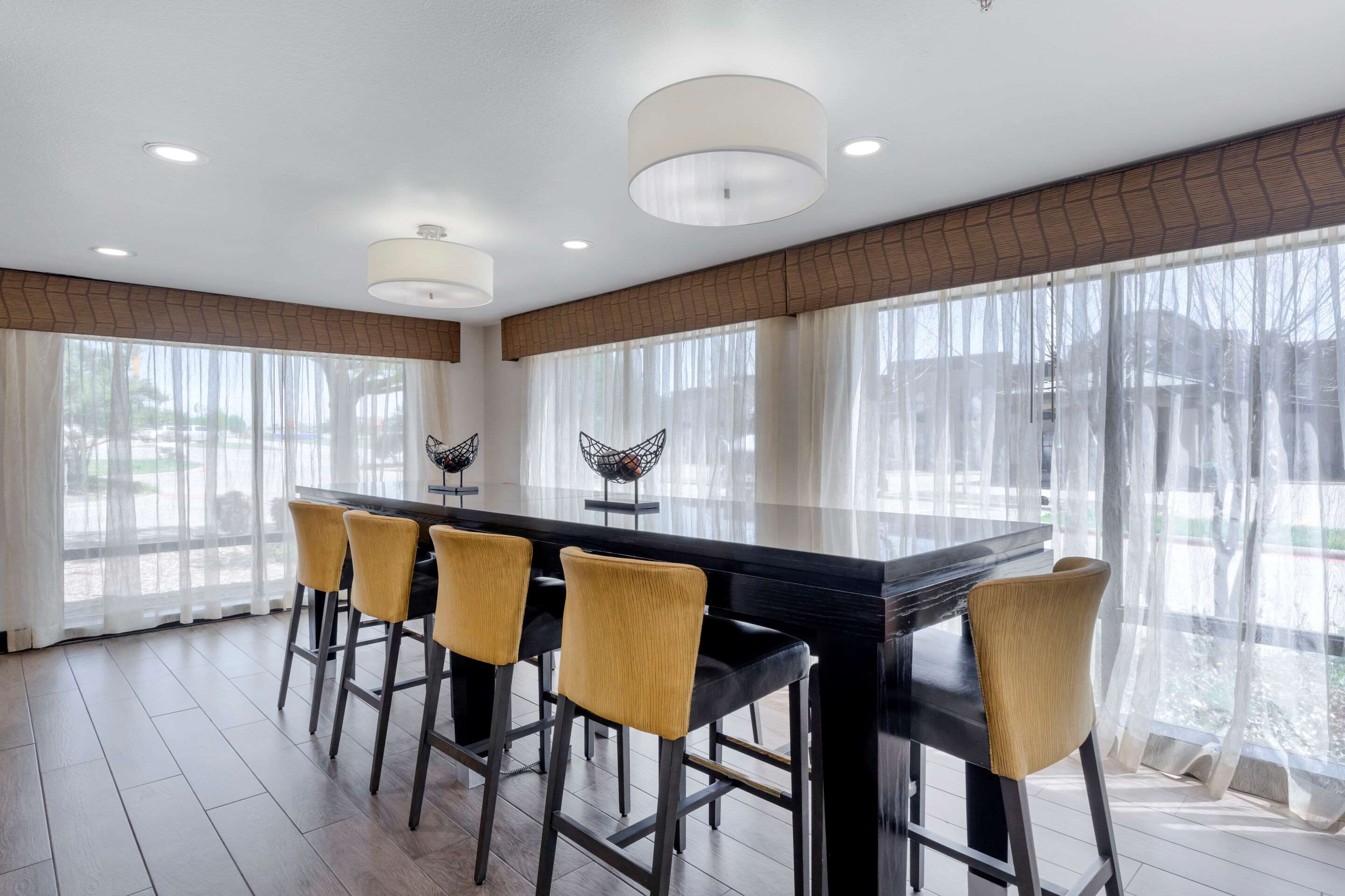 Enjoy breakfast in this seating area