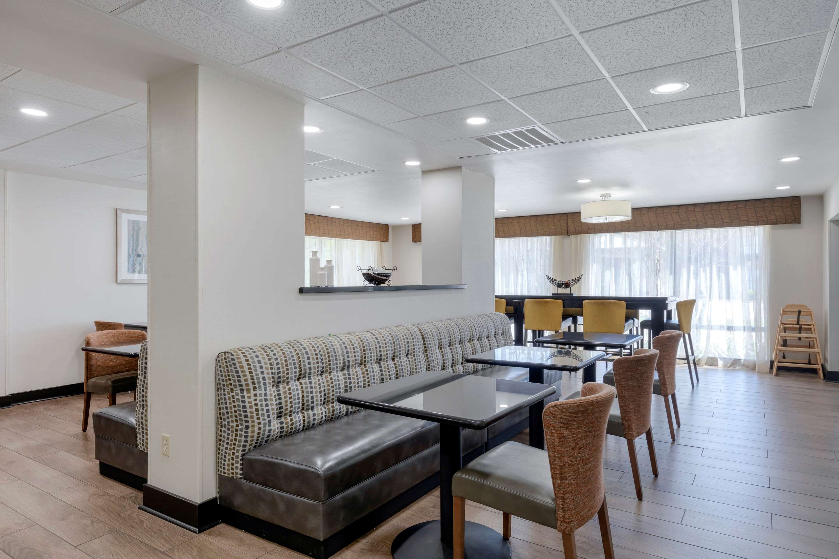 Enjoy breakfast in this seating area