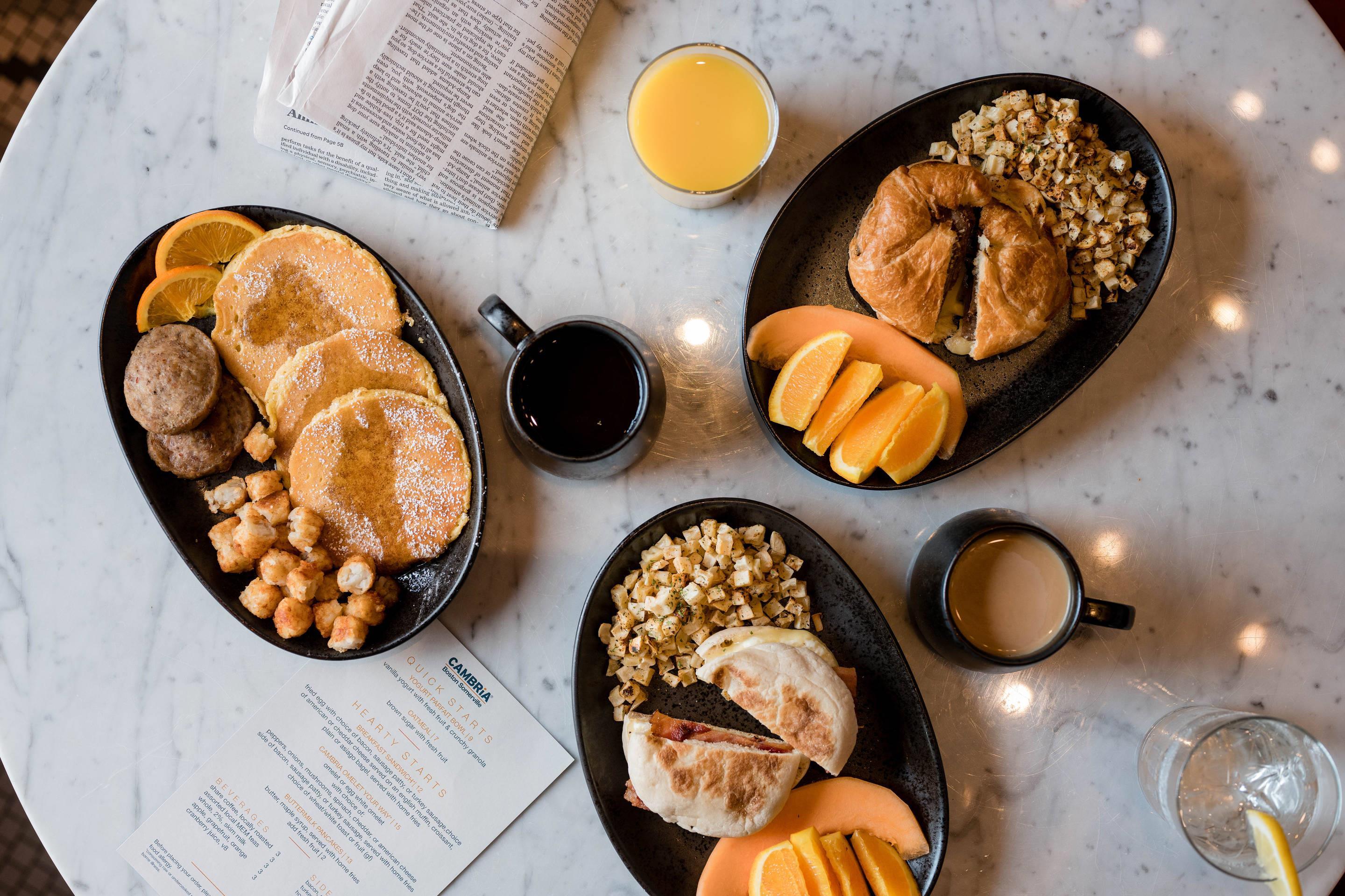 Assorted breakfast items