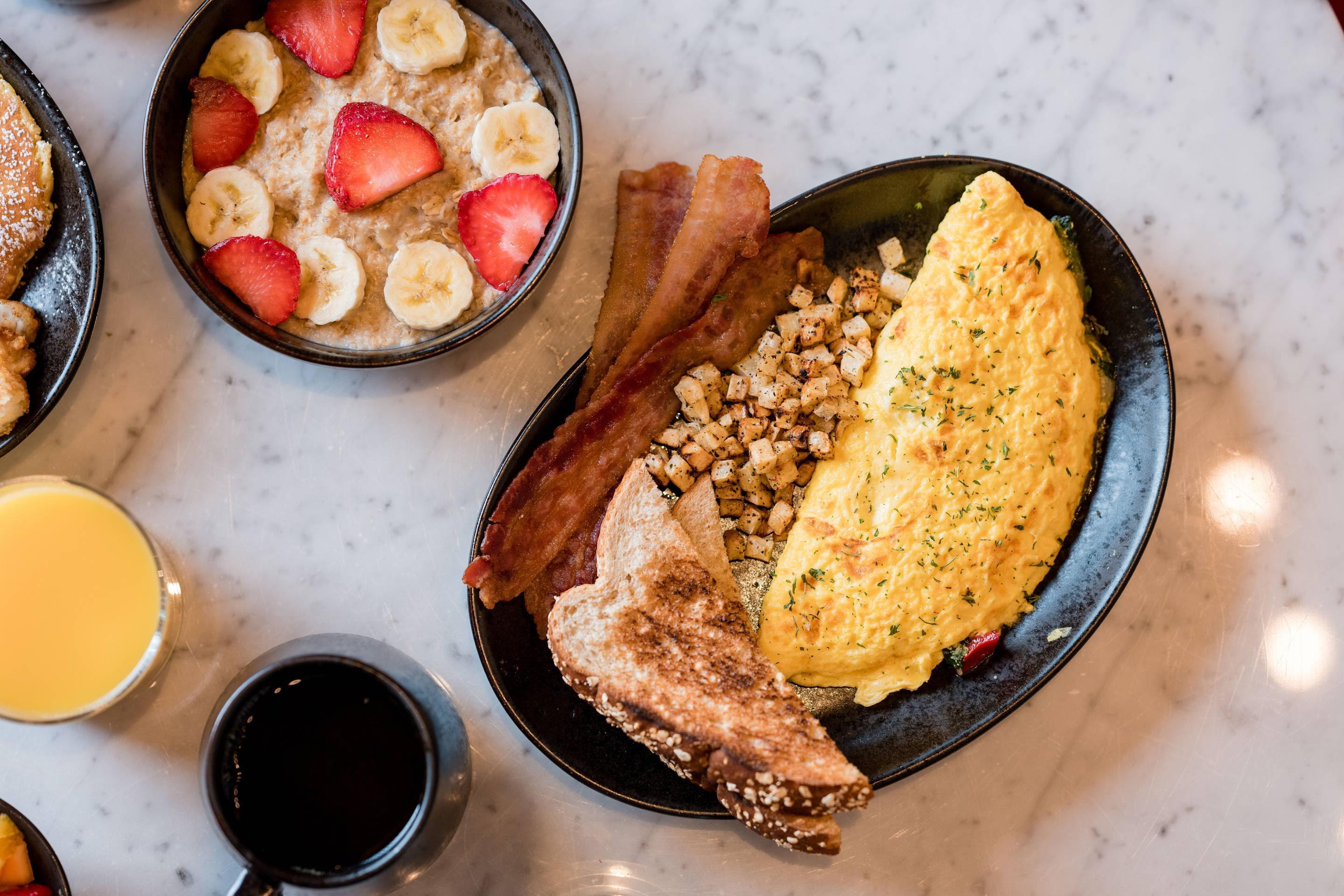 Assorted breakfast items