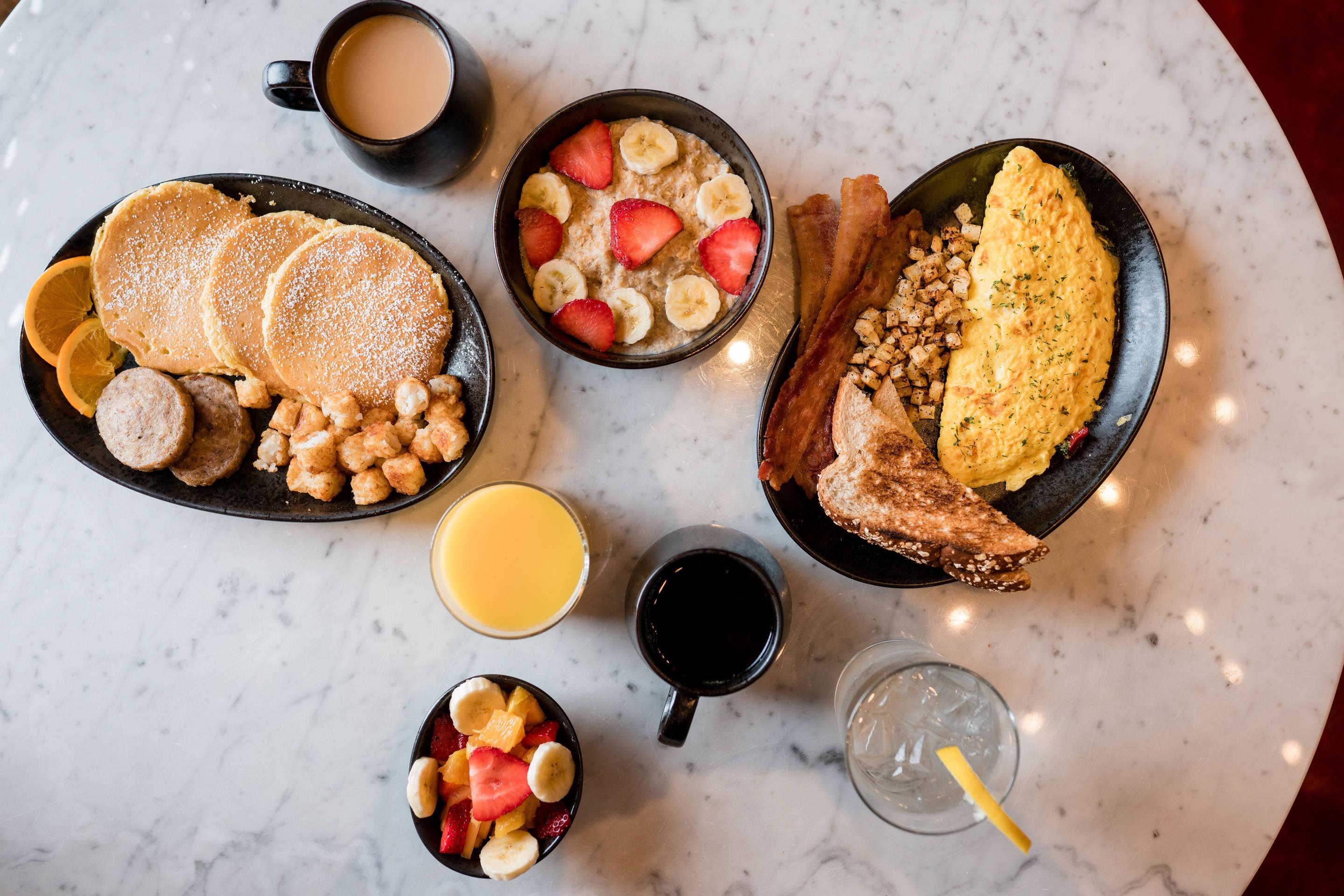 Assorted breakfast items