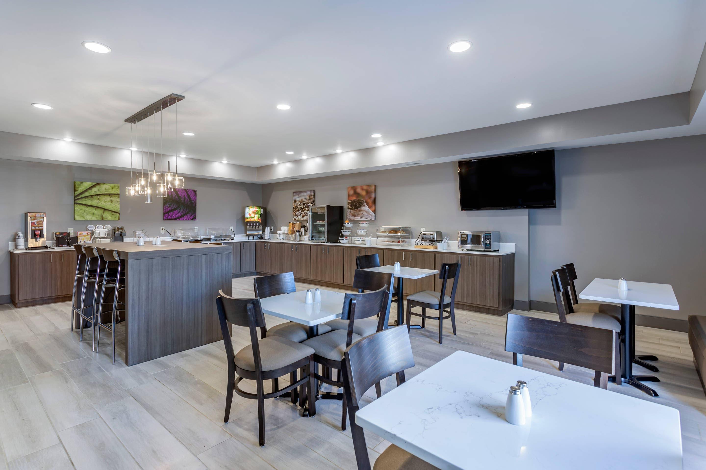 Enjoy breakfast in this seating area