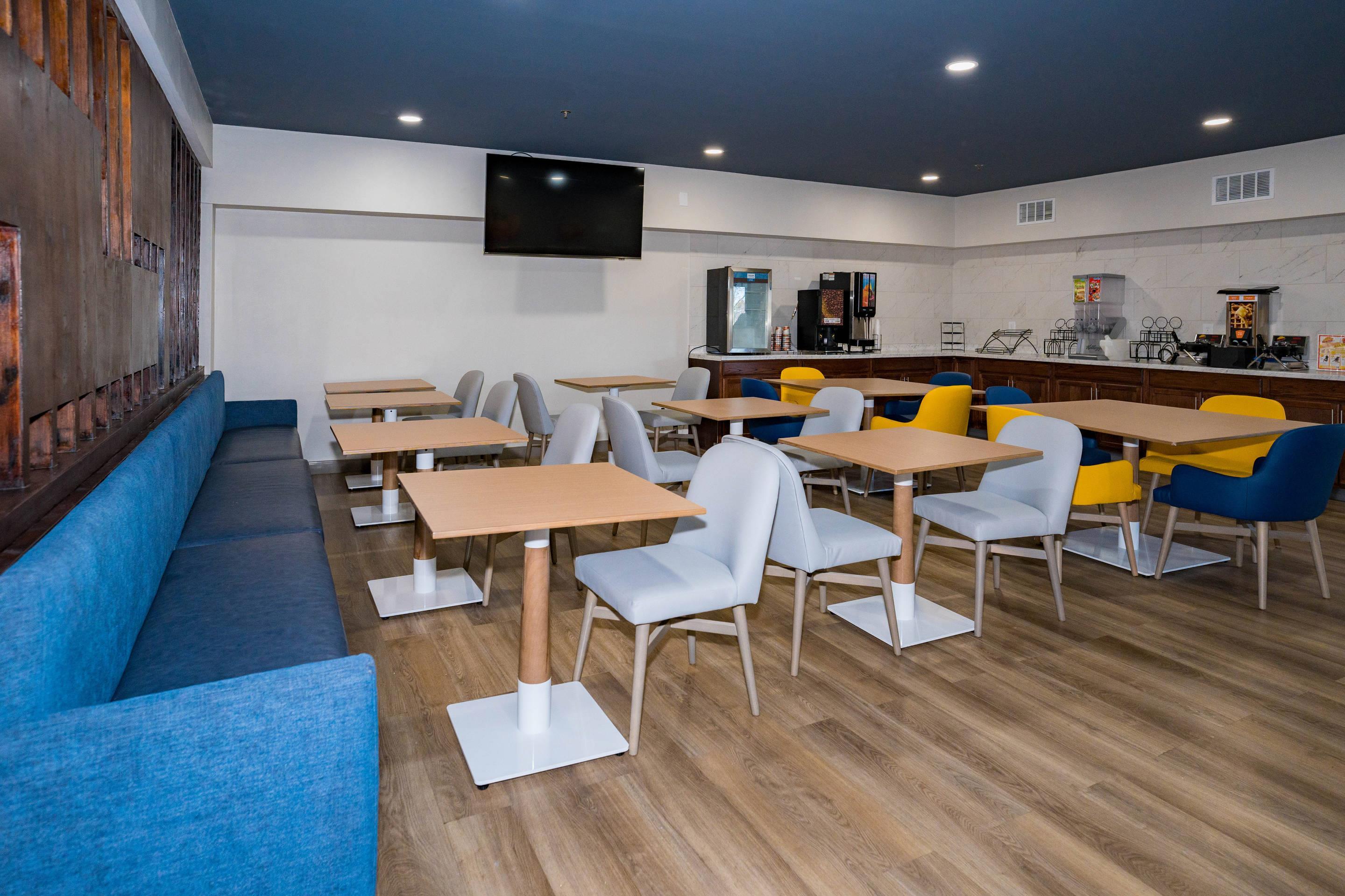Enjoy breakfast in this seating area
