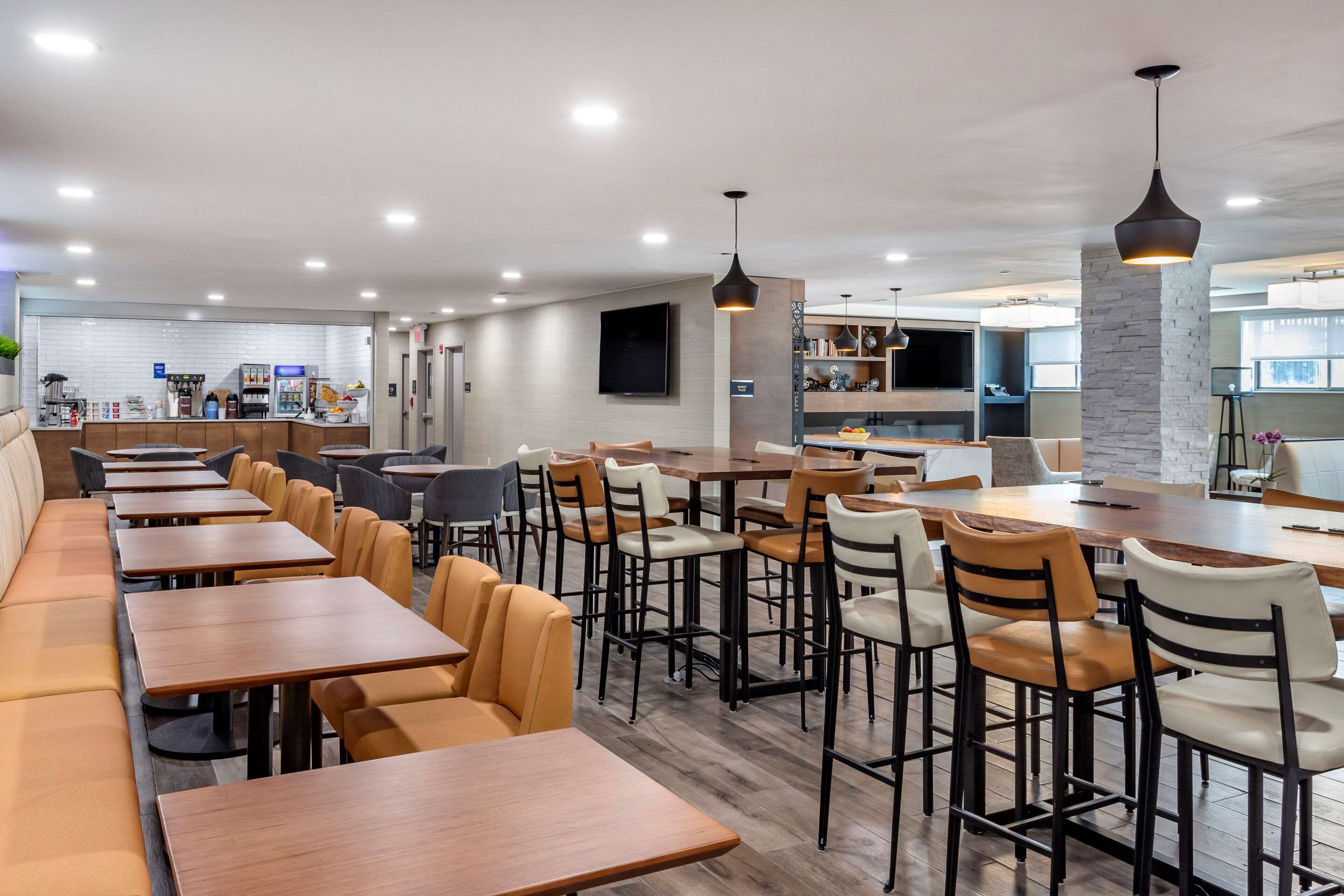 Enjoy breakfast in this seating area
