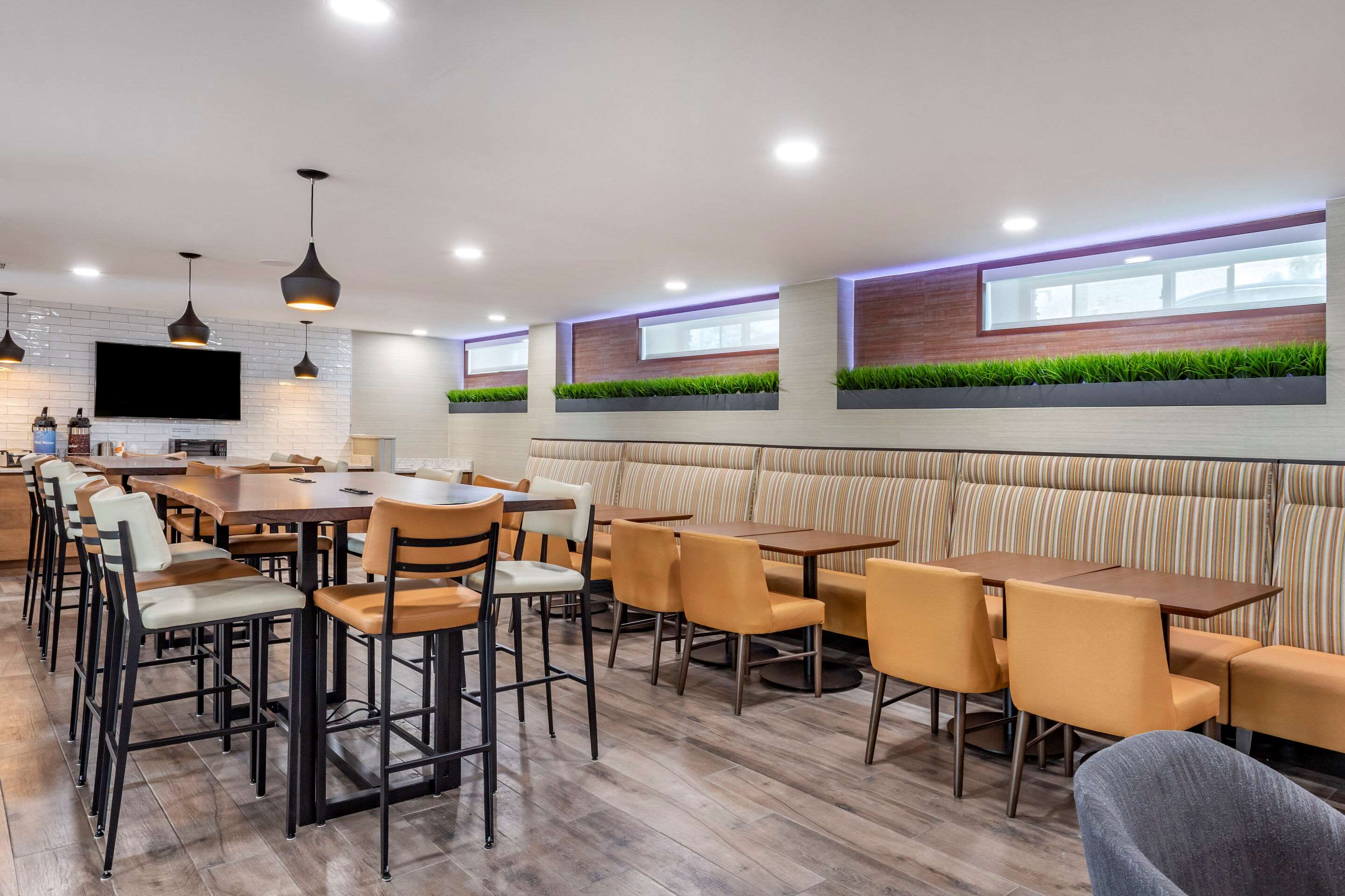 Enjoy breakfast in this seating area