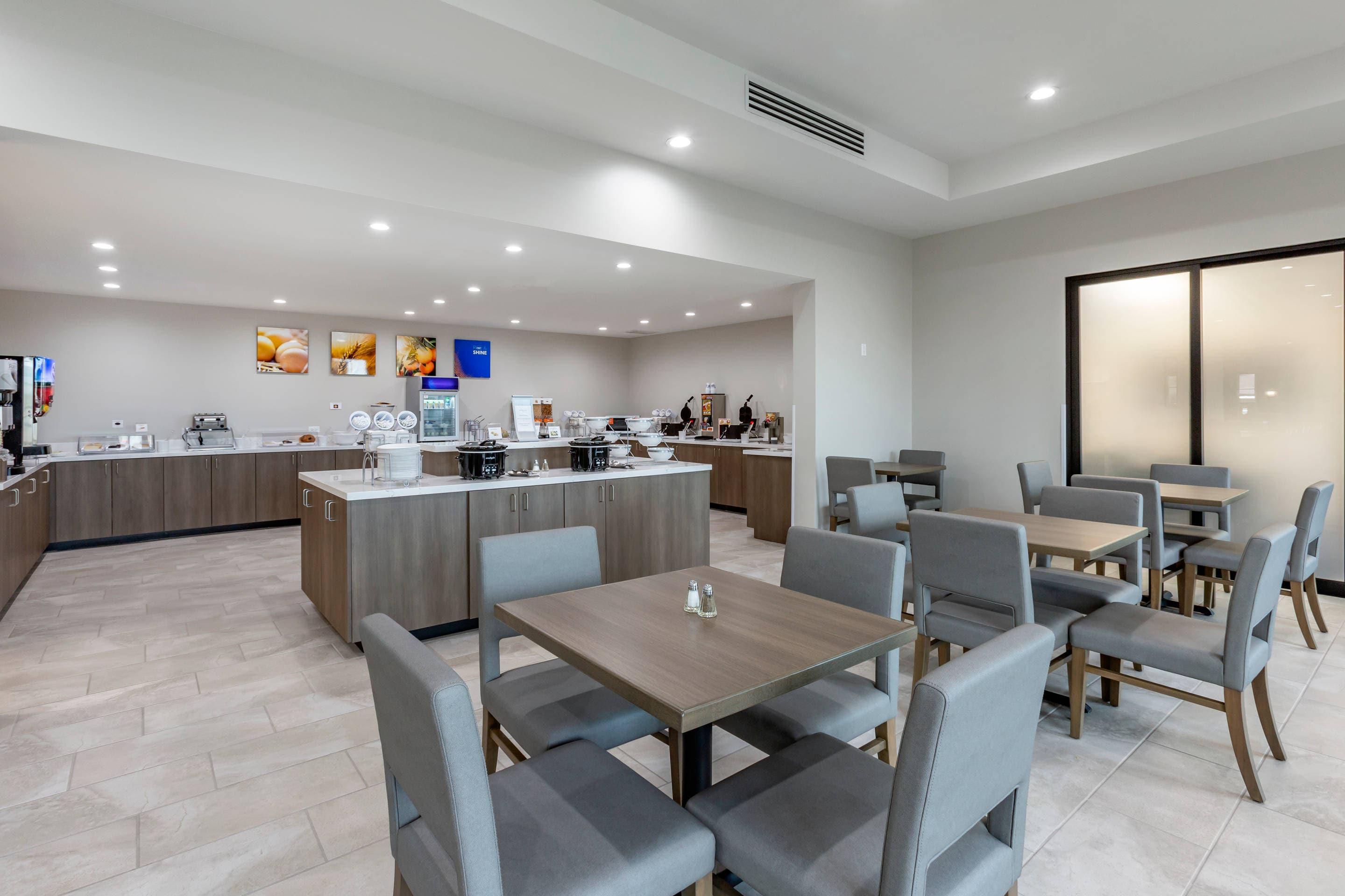 Enjoy breakfast in this seating area