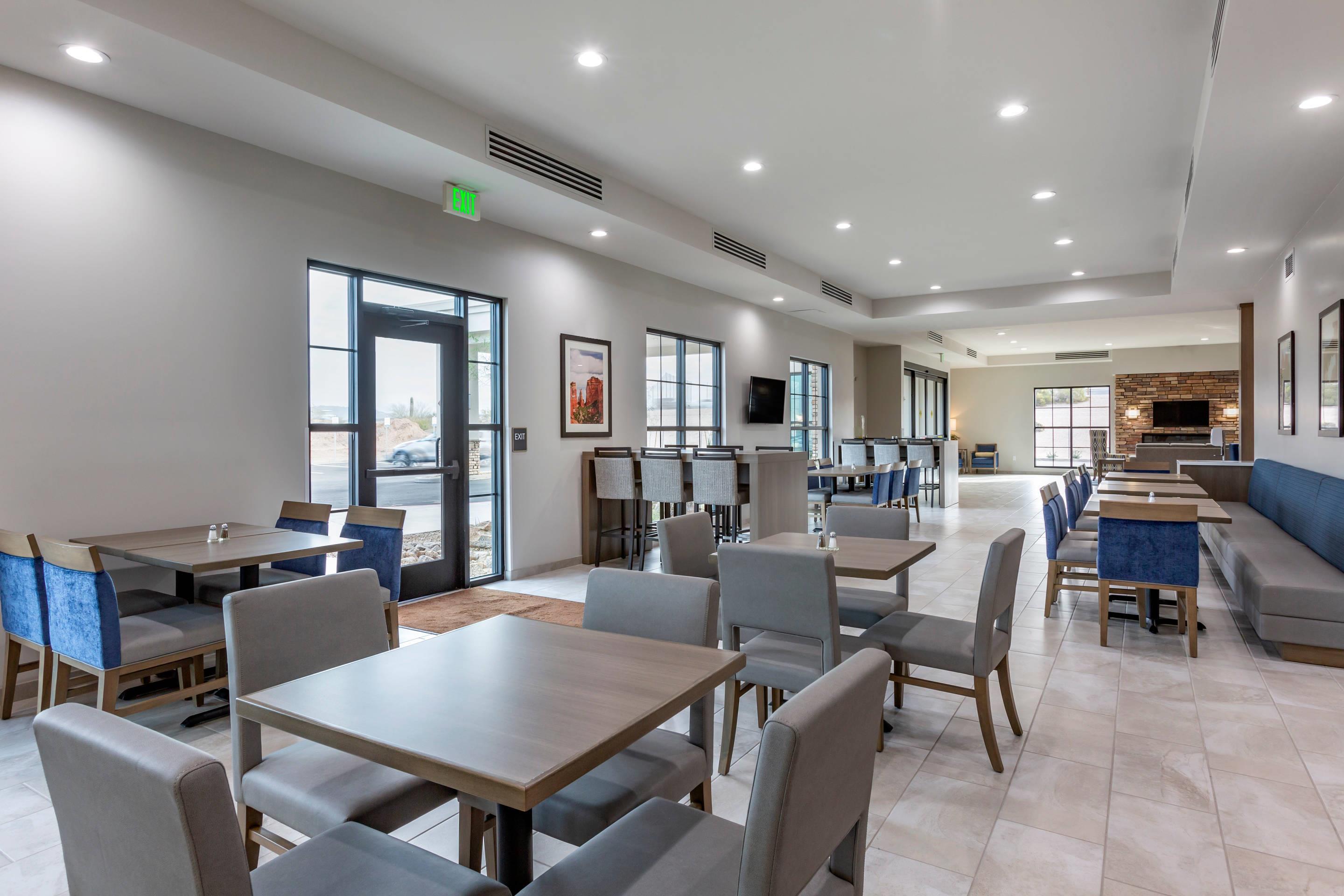 Enjoy breakfast in this seating area