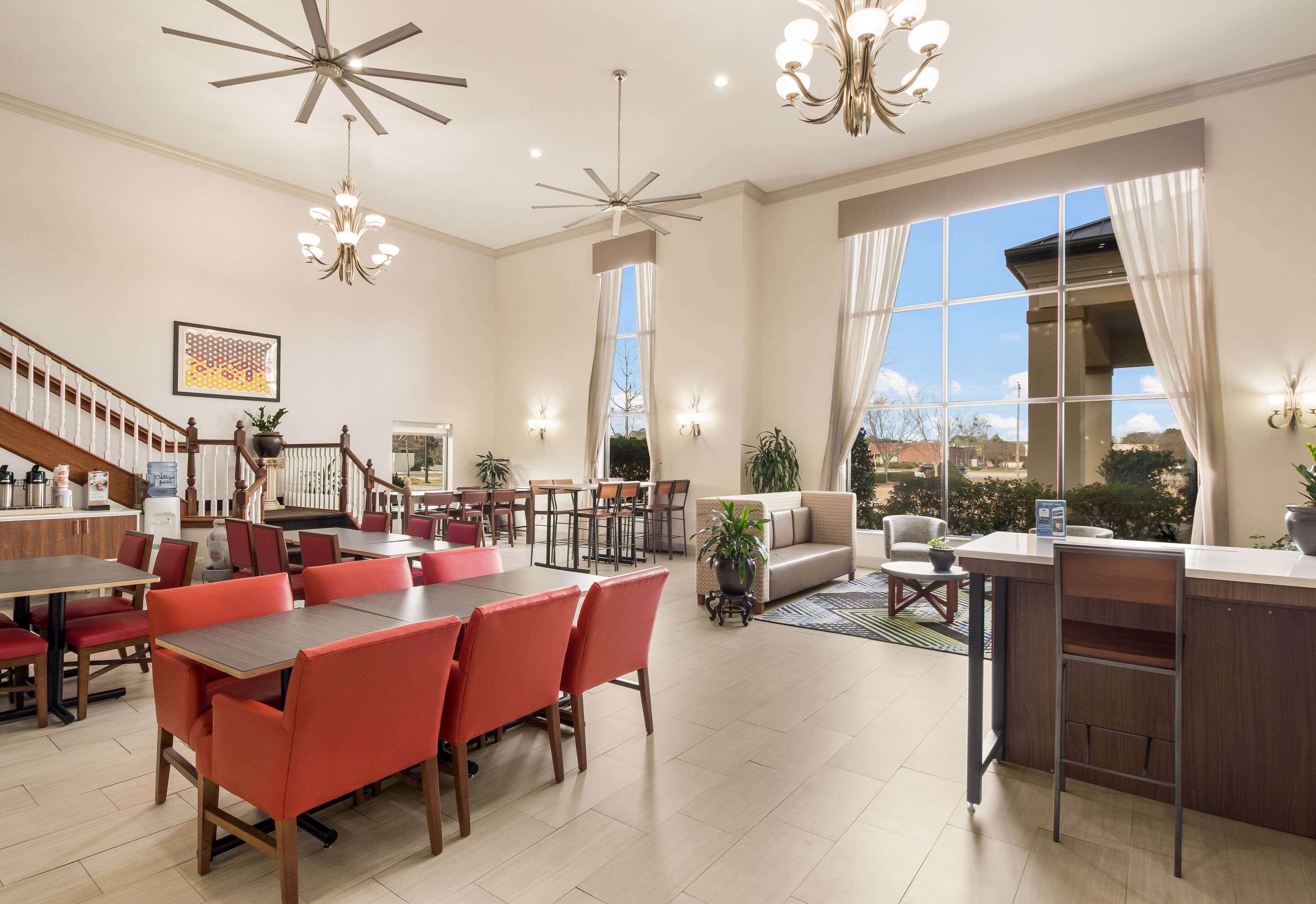 Enjoy breakfast in this seating area