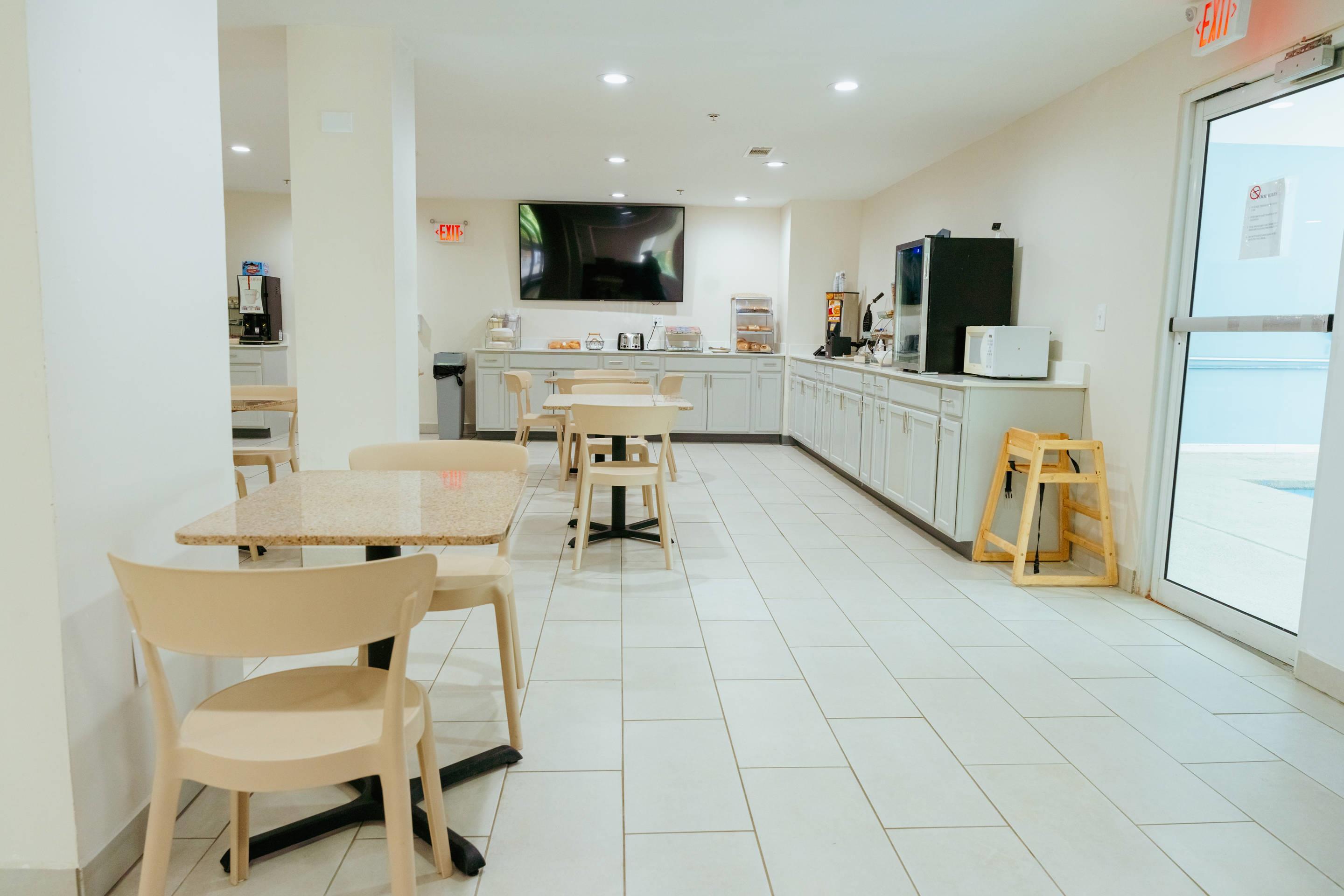 Enjoy breakfast in this seating area