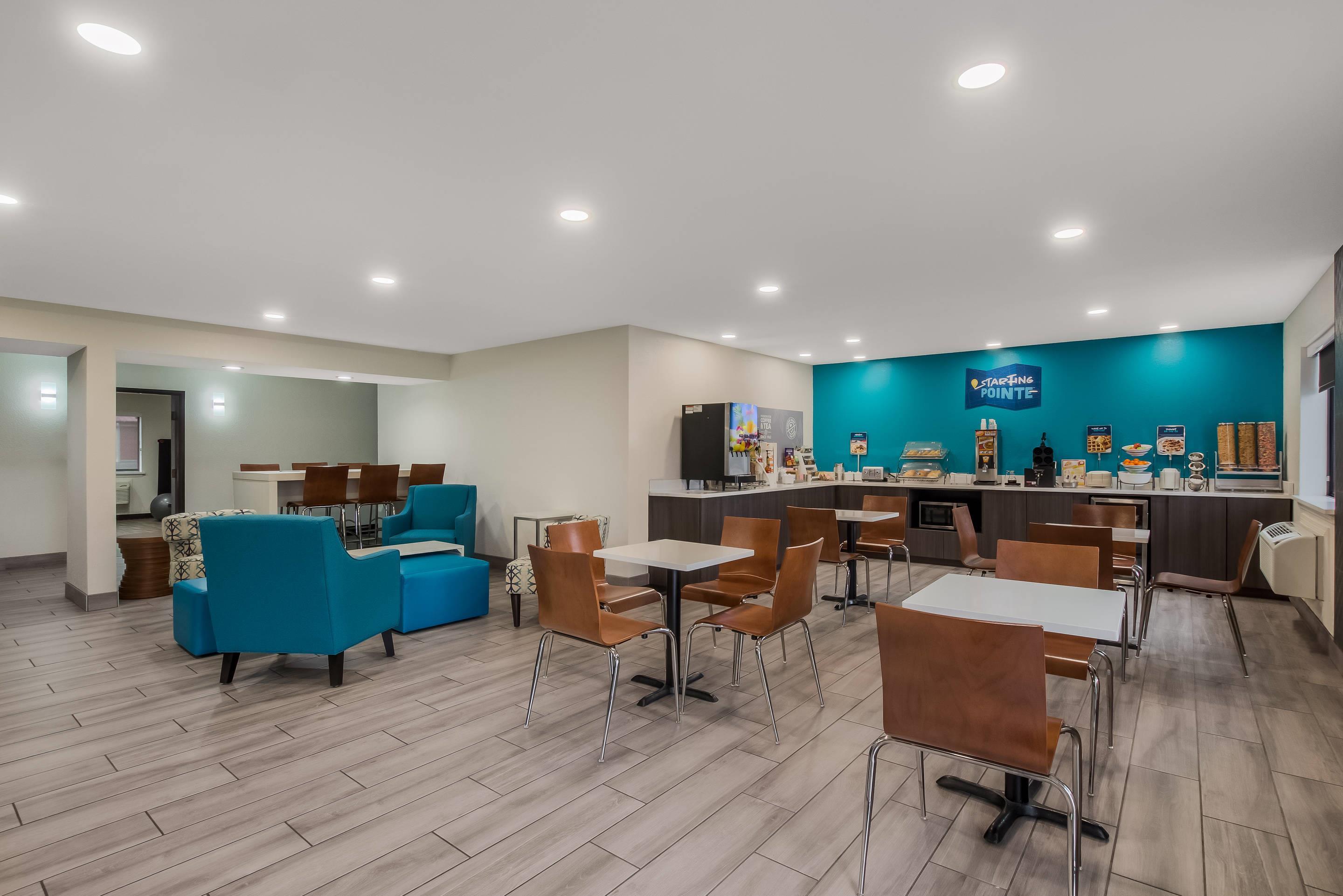 Enjoy breakfast in this seating area