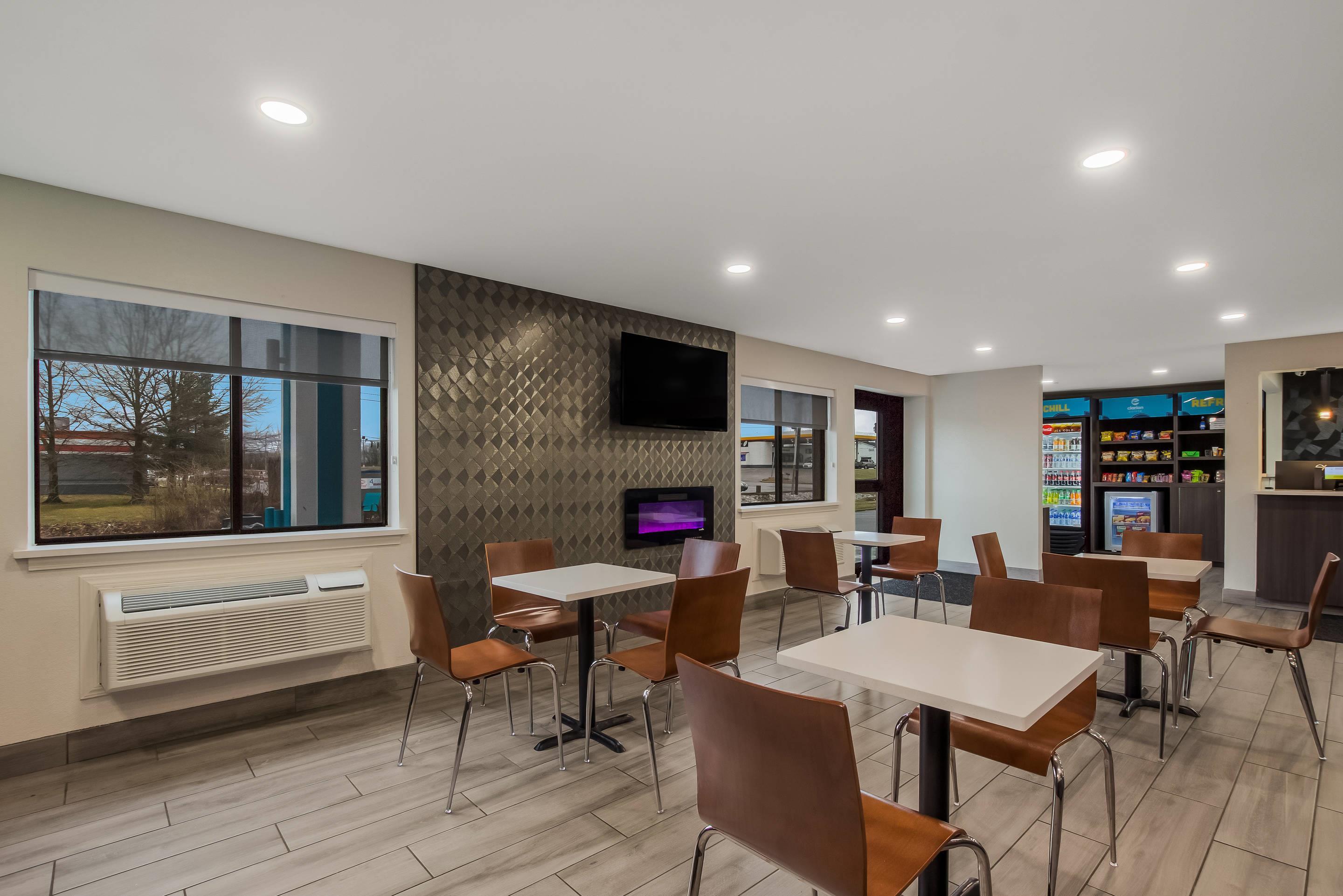 Enjoy breakfast in this seating area