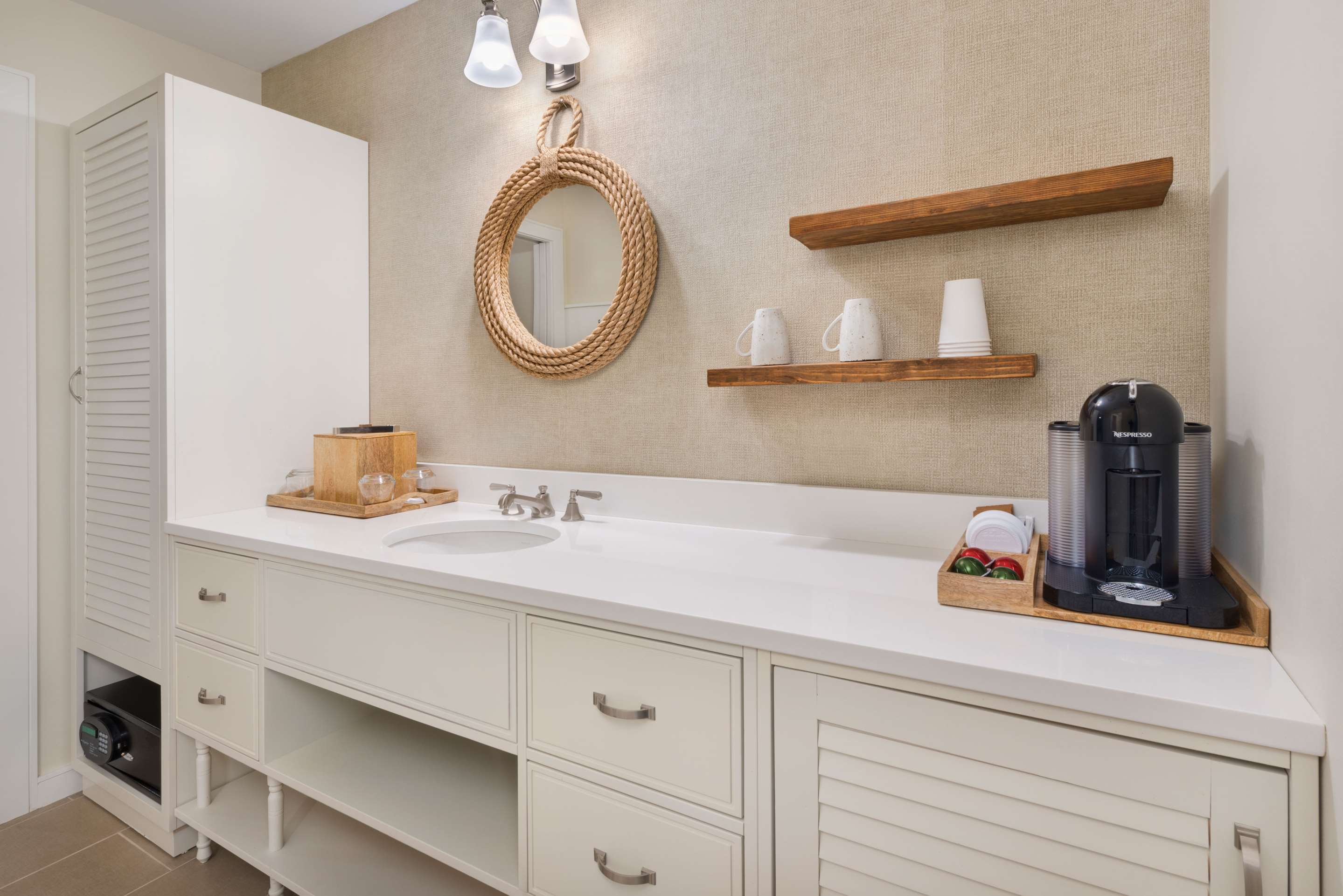 Wet Bar in Each Room with Coffee Maker and Mini Frig