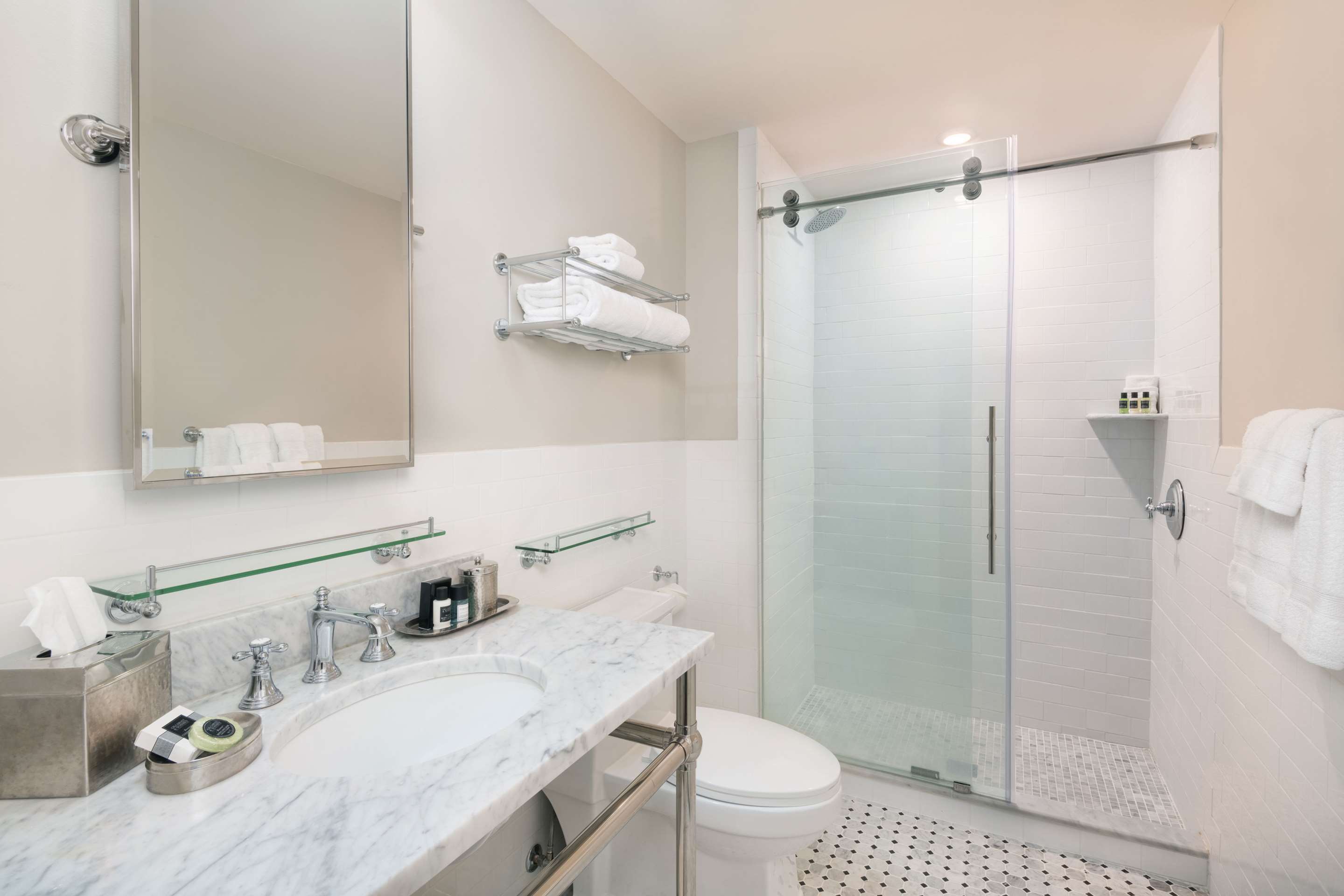 Each Suite Bathroom Features Standing Shower