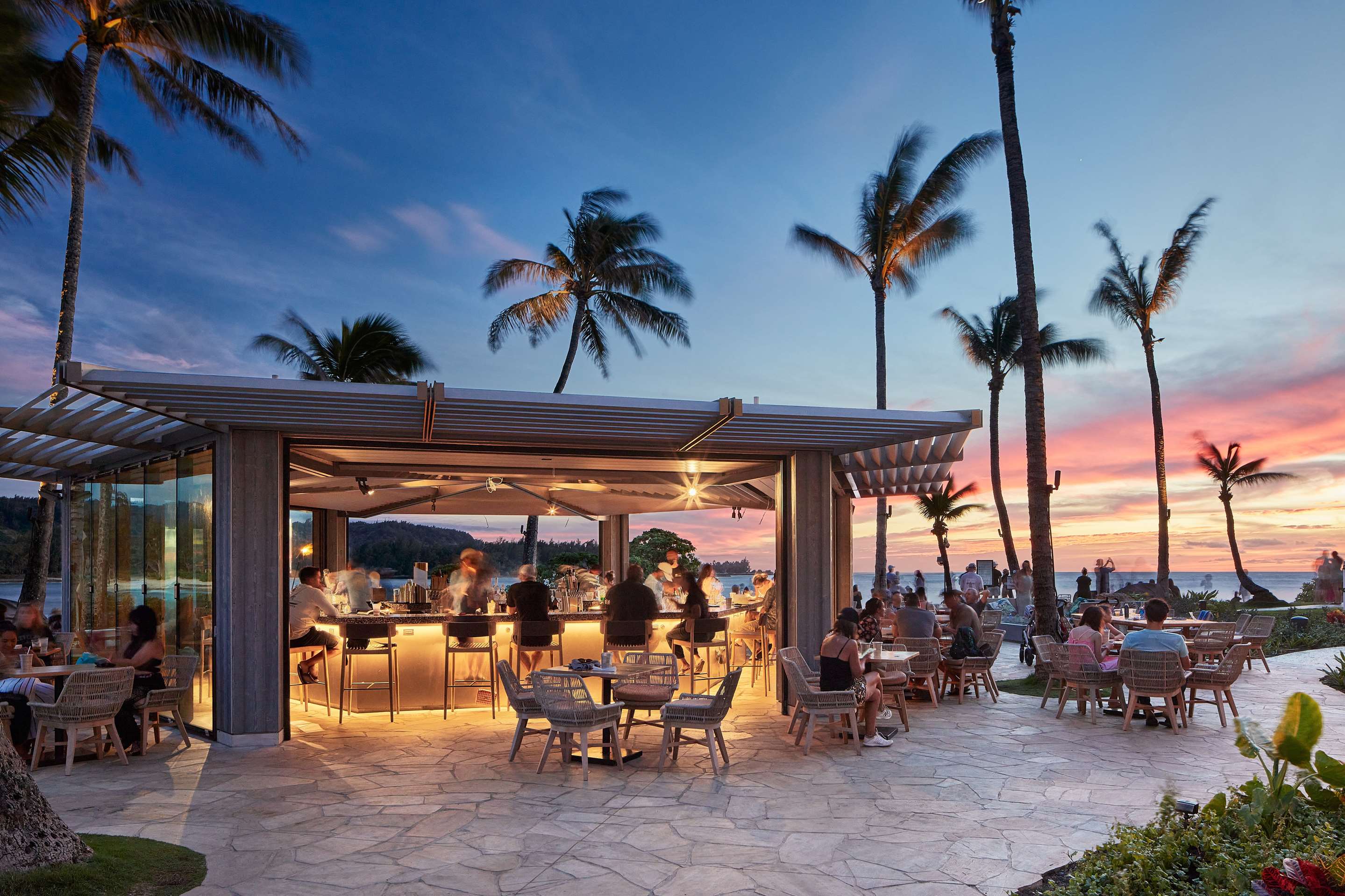 Sunset pool bar
