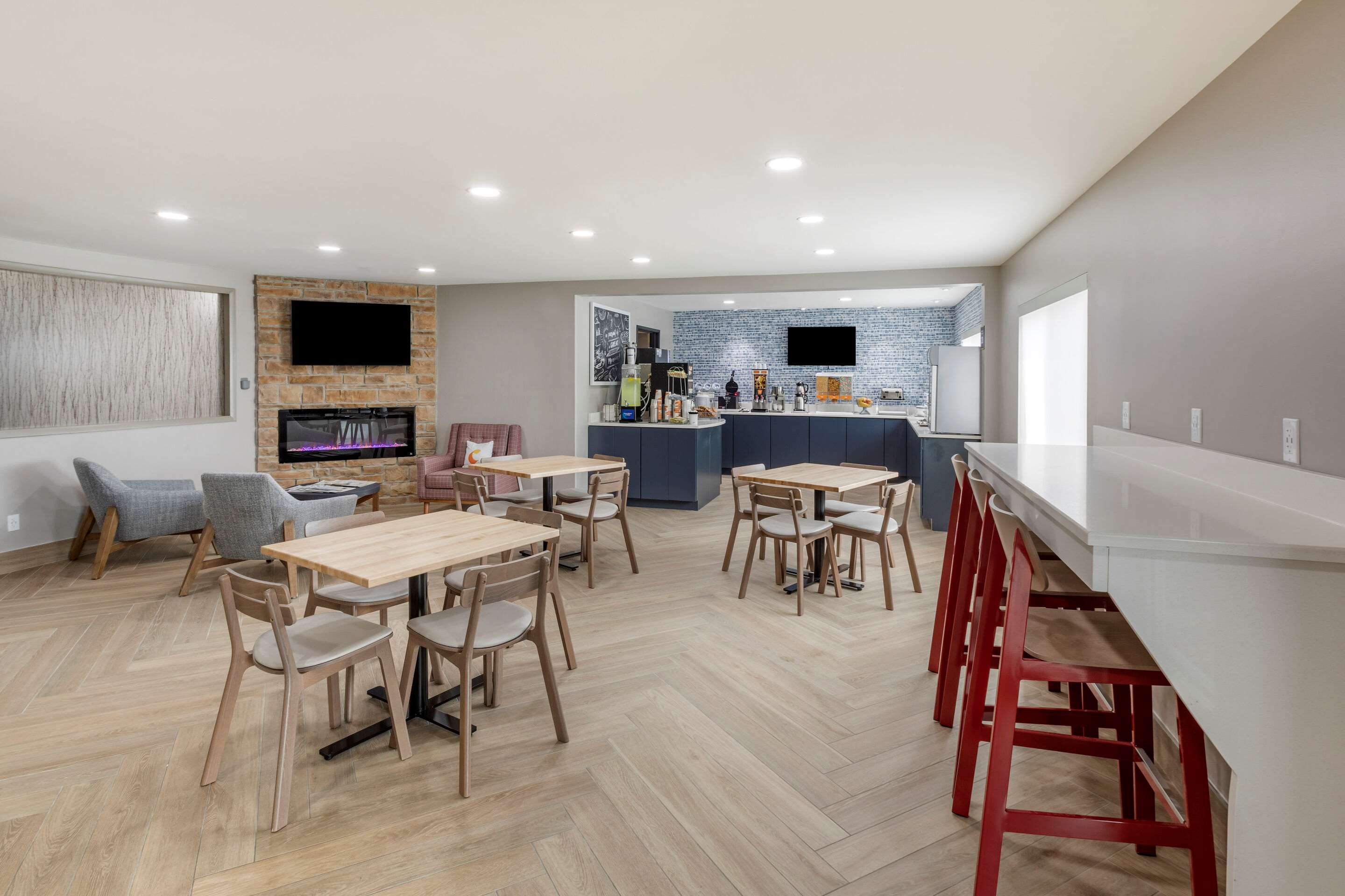 Enjoy breakfast in this seating area