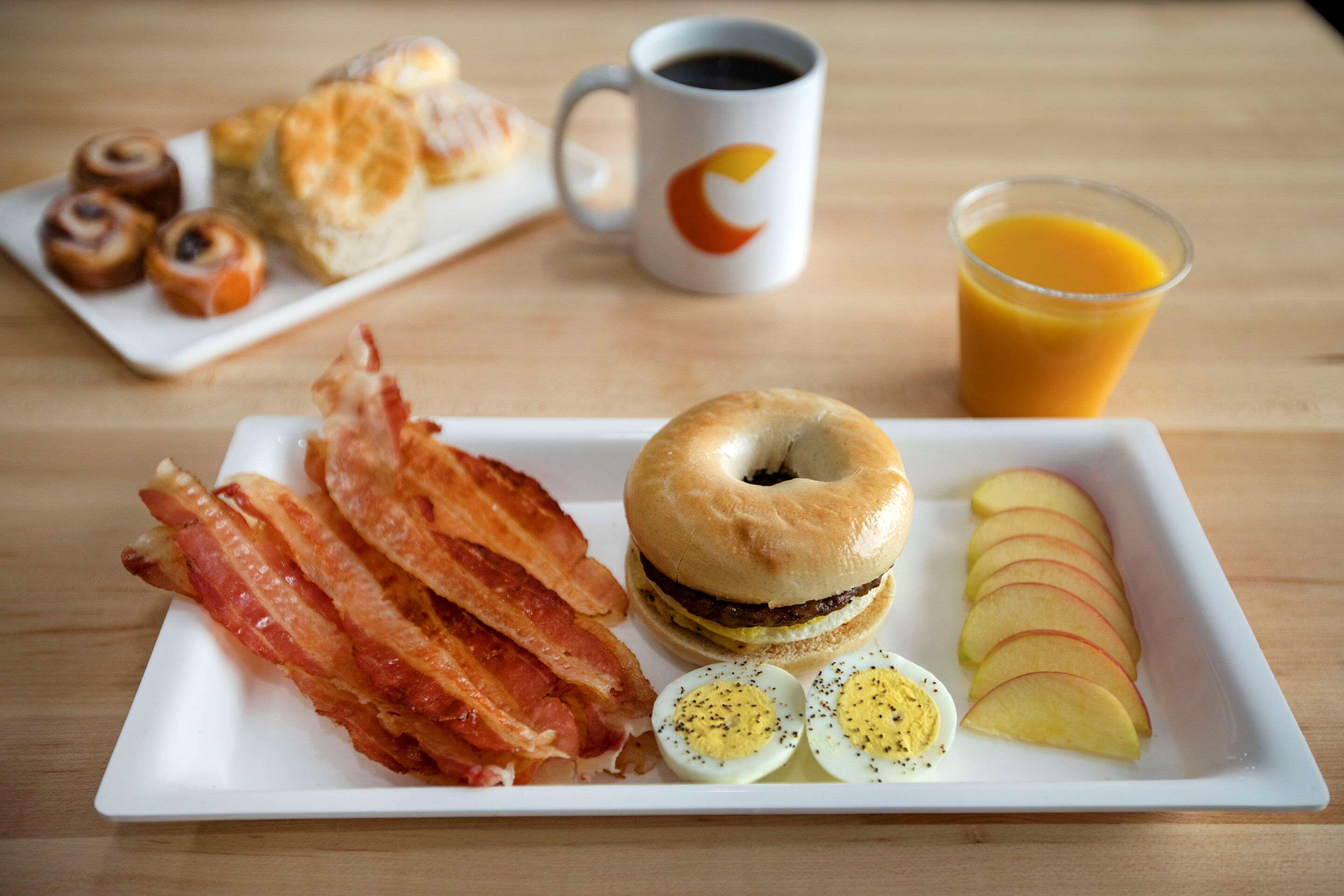 Assorted breakfast items