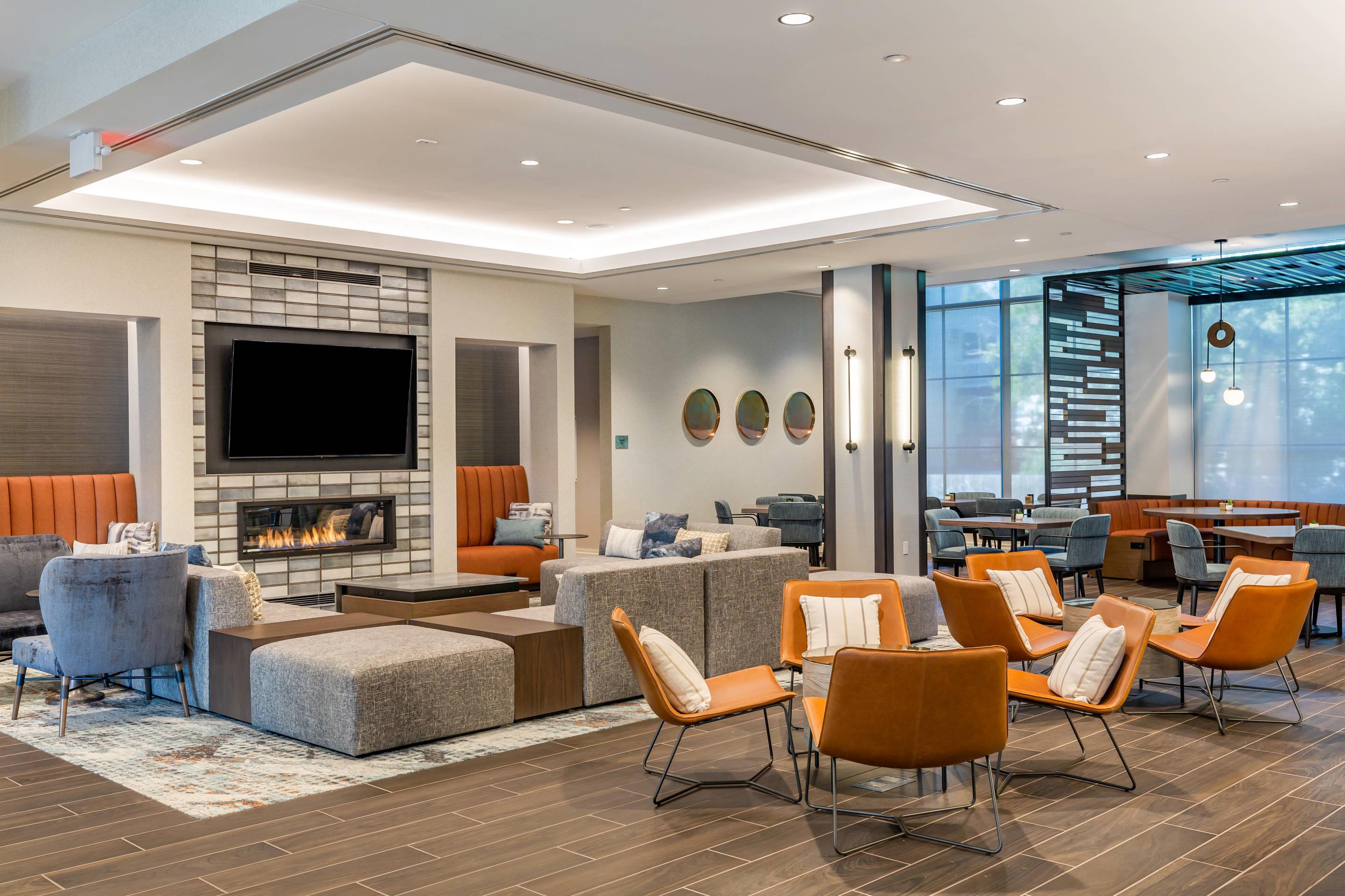Spacious lobby with sitting area