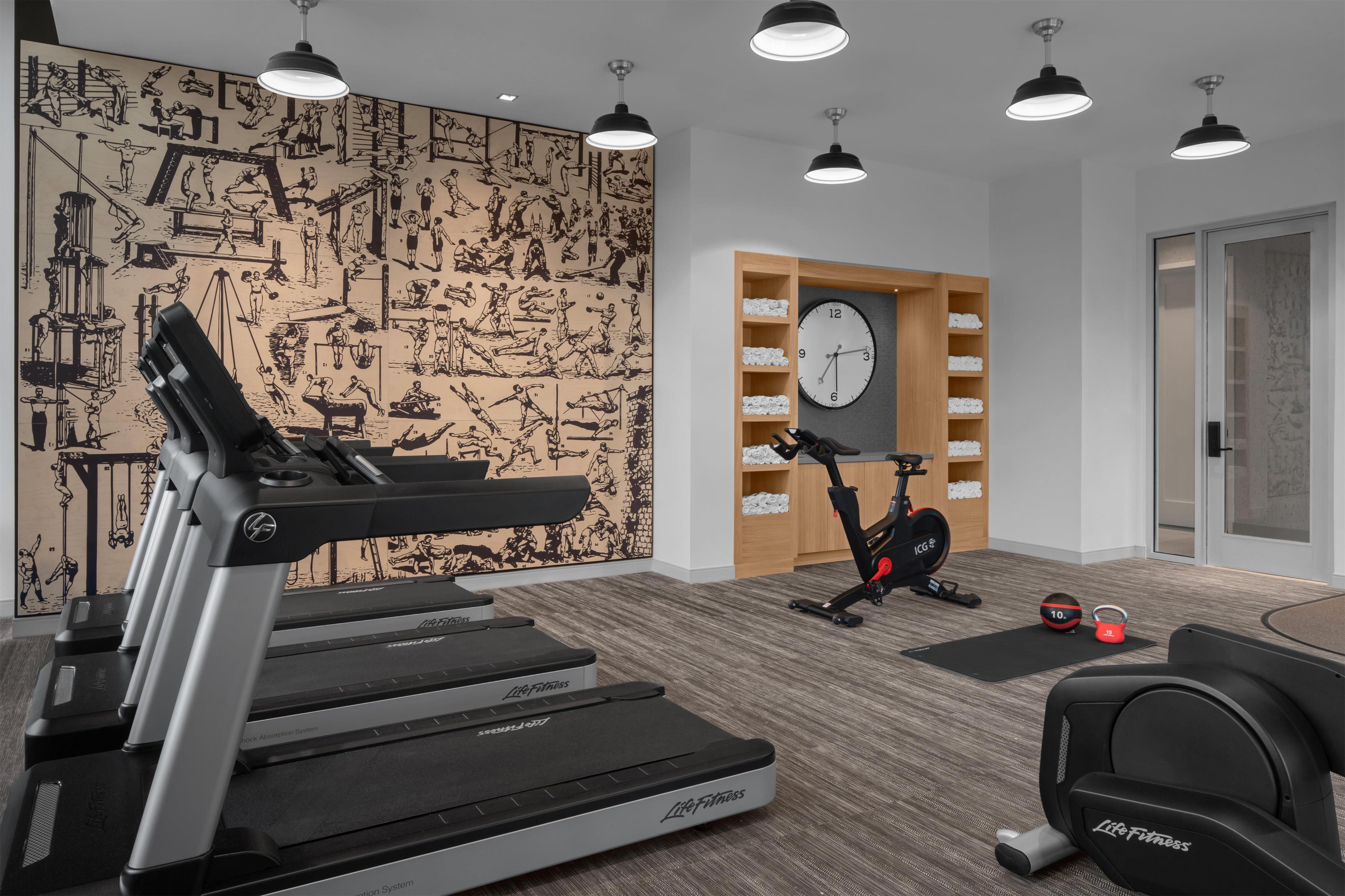 Health club fitness center gym | Hotel West & Main Conshohocken Philadelphia, Tapestry Collection
