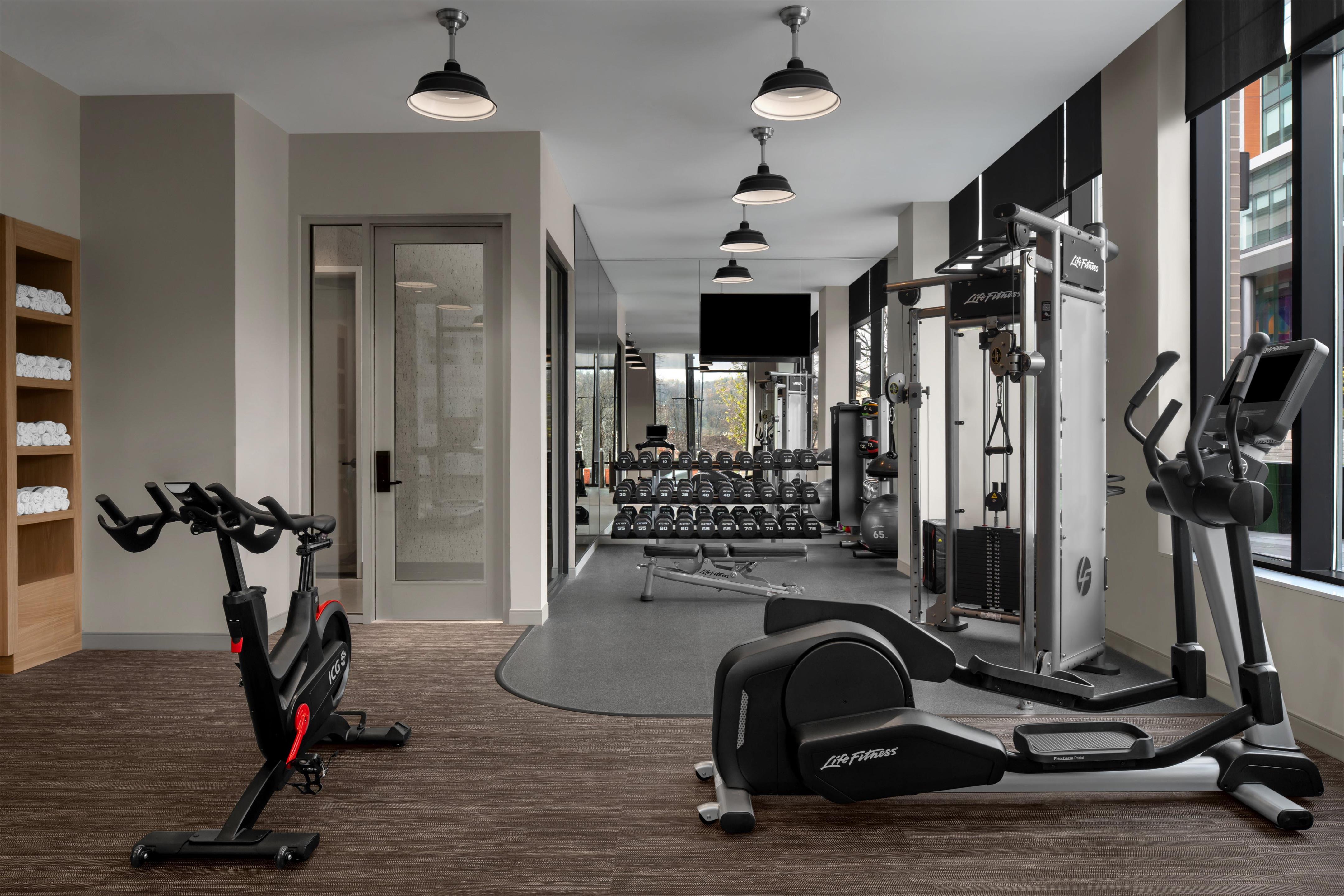 Health club fitness center gym | Hotel West & Main Conshohocken Philadelphia, Tapestry Collection