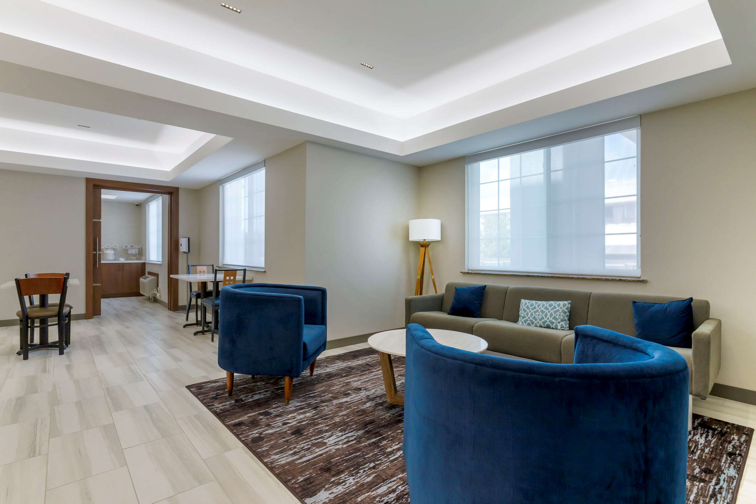 Spacious lobby with sitting area | Comfort Inn & Suites Muskogee